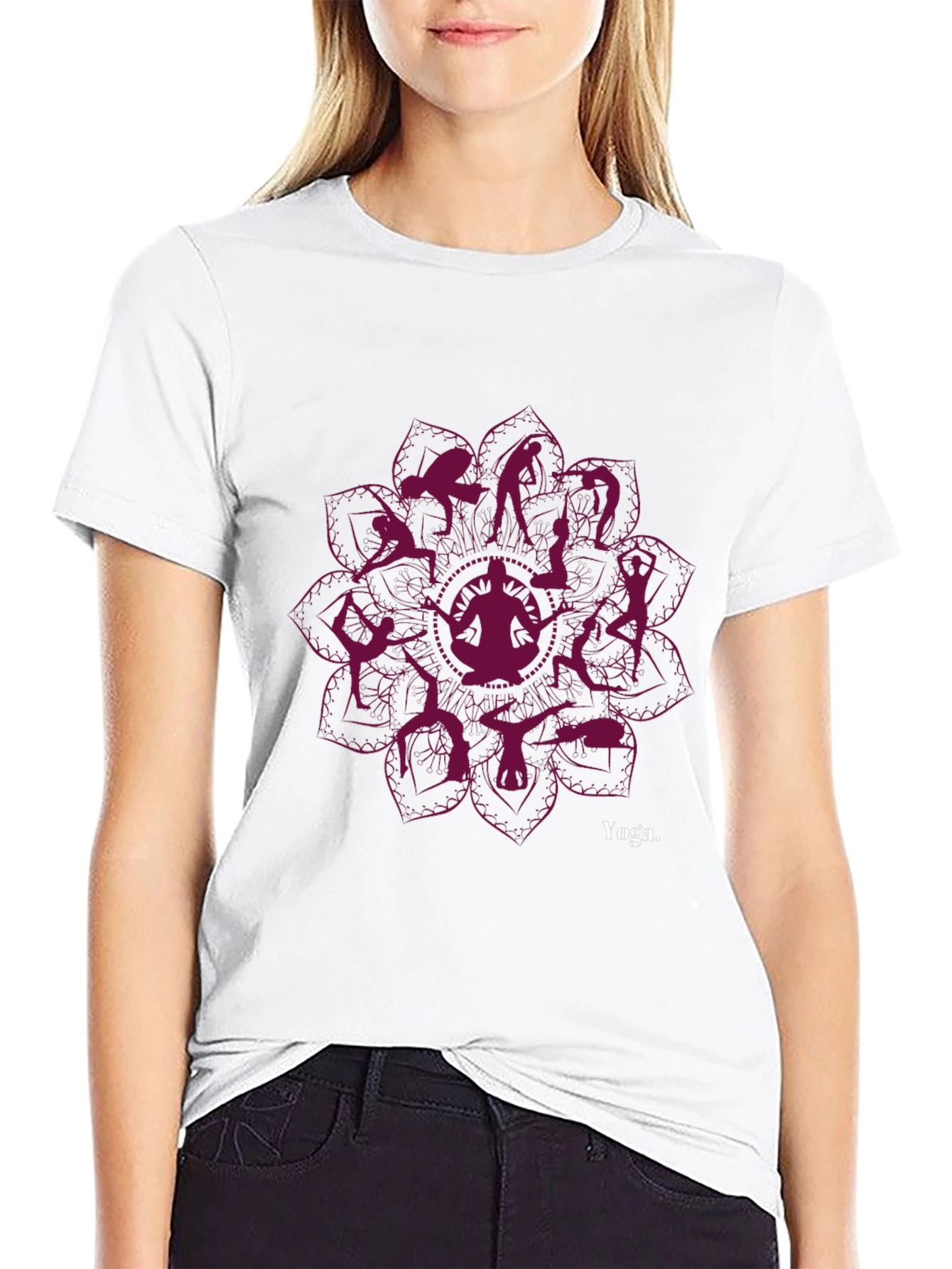 Yoga Silhouette Mandala T-Shirt