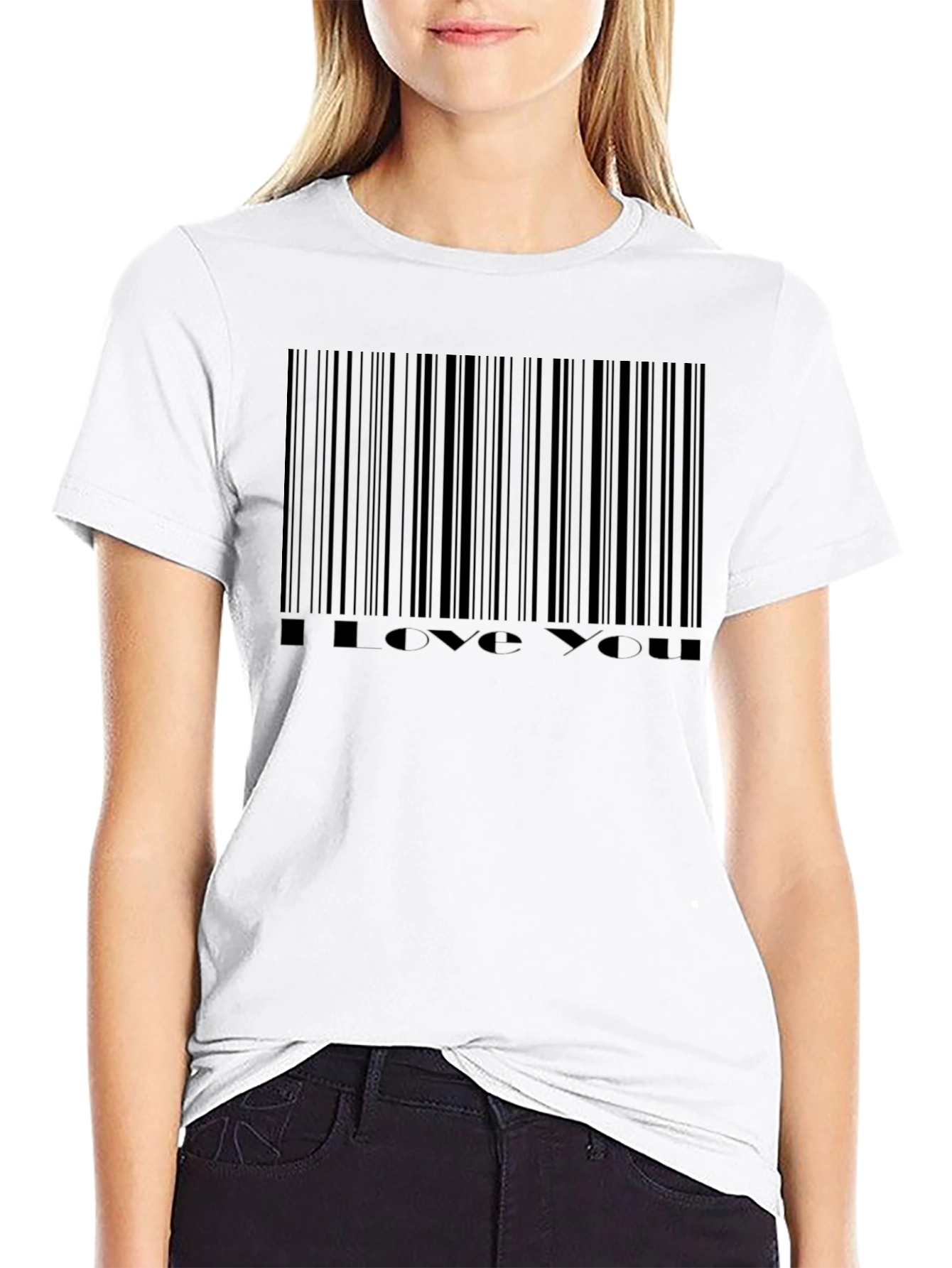 Barcode I Love You Black T-Shirt