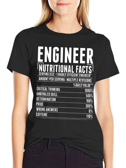 Engineer Nutritional Facts Black T-Shirt
