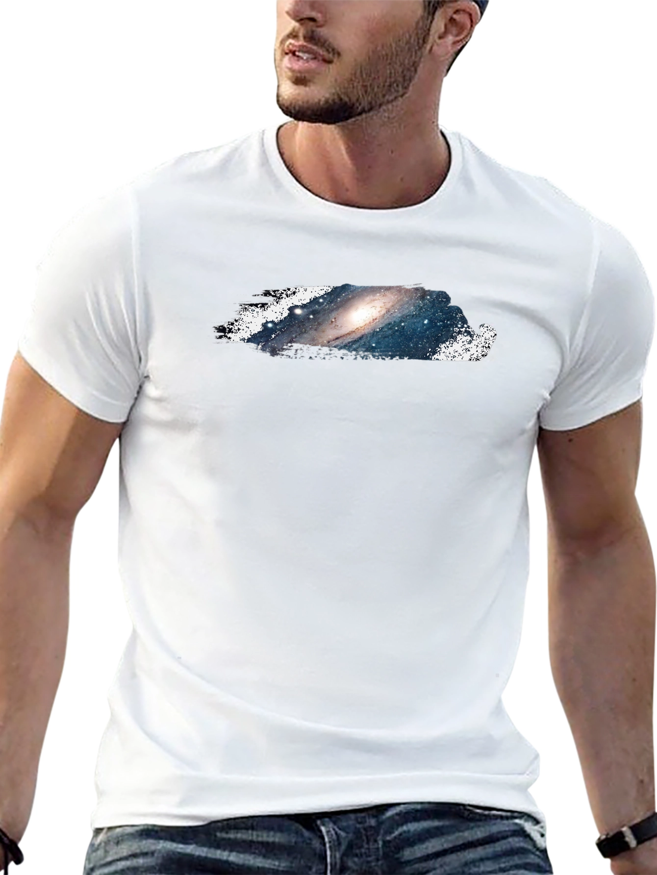 Galaxy Print Black T-Shirt - Casual and Stylish