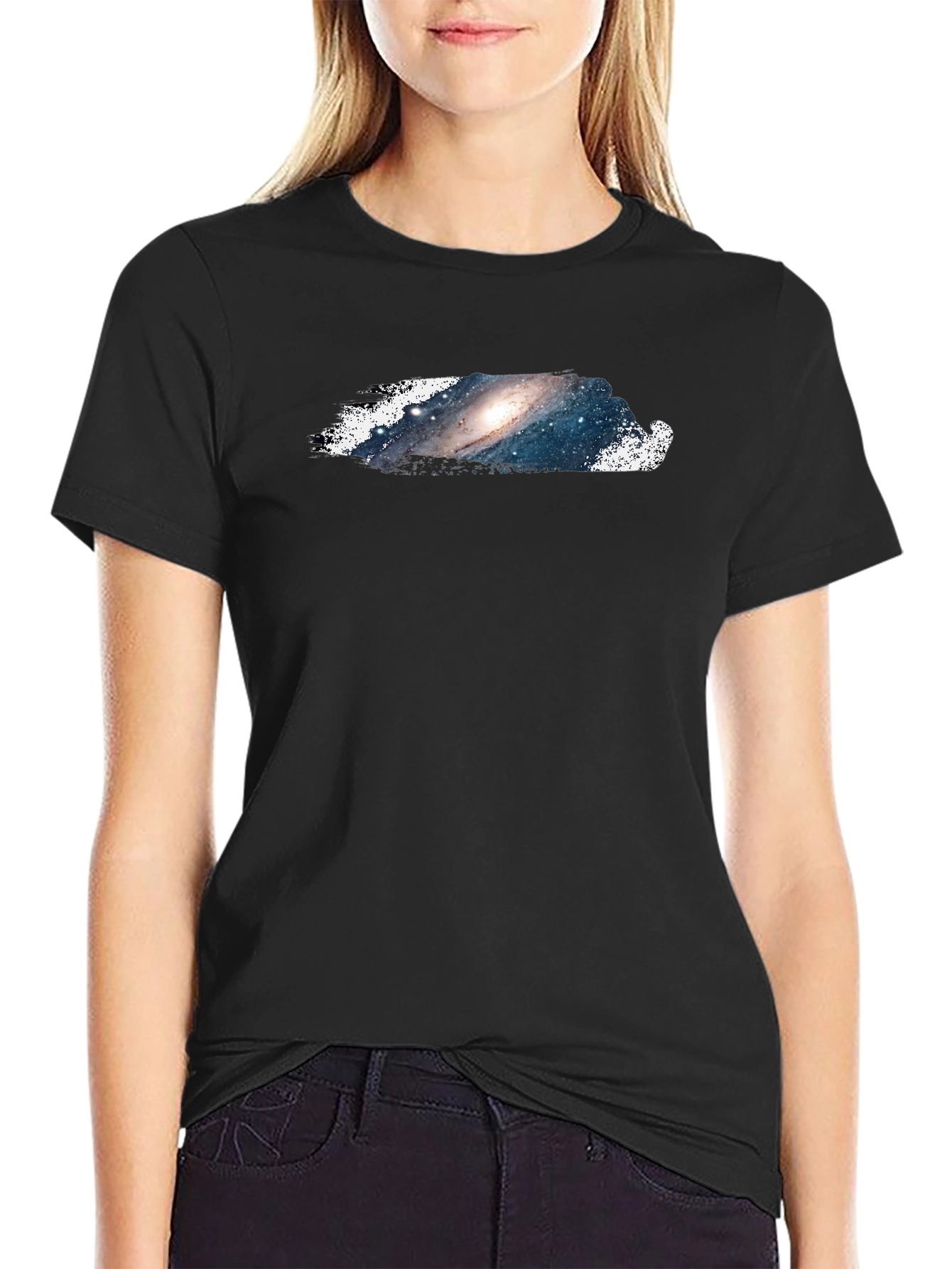 Galaxy Print Black T-Shirt - Casual and Stylish
