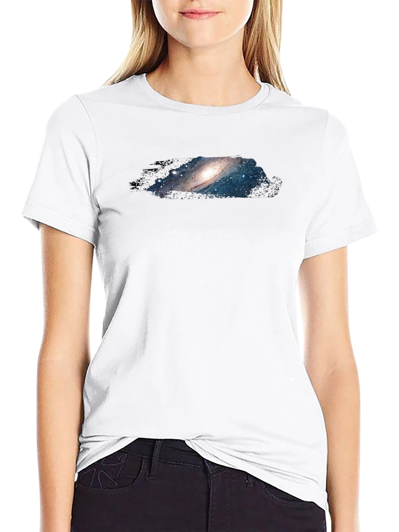 Galaxy Print Black T-Shirt - Casual and Stylish