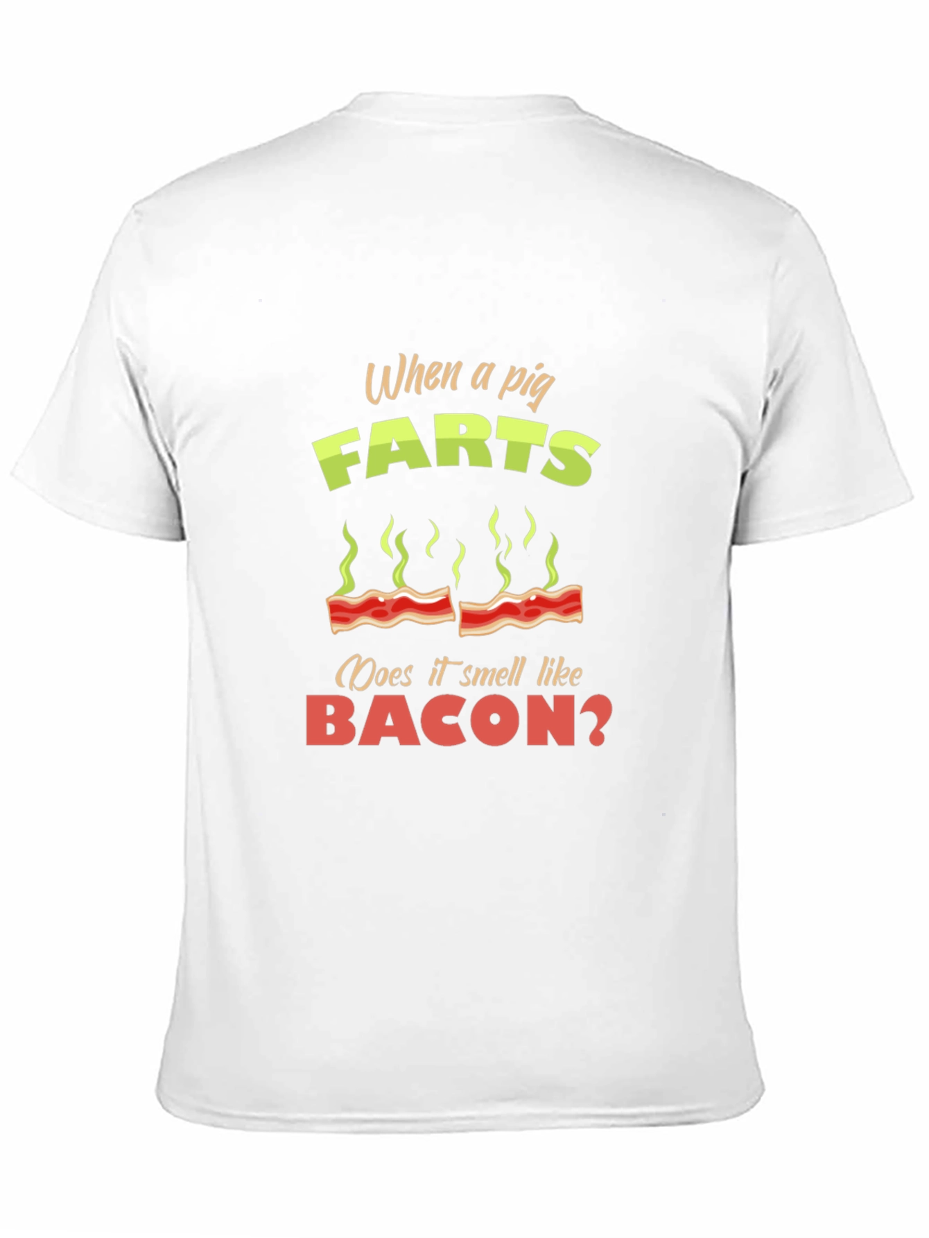 Pig Farts Bacon Funny Novelty T-Shirt