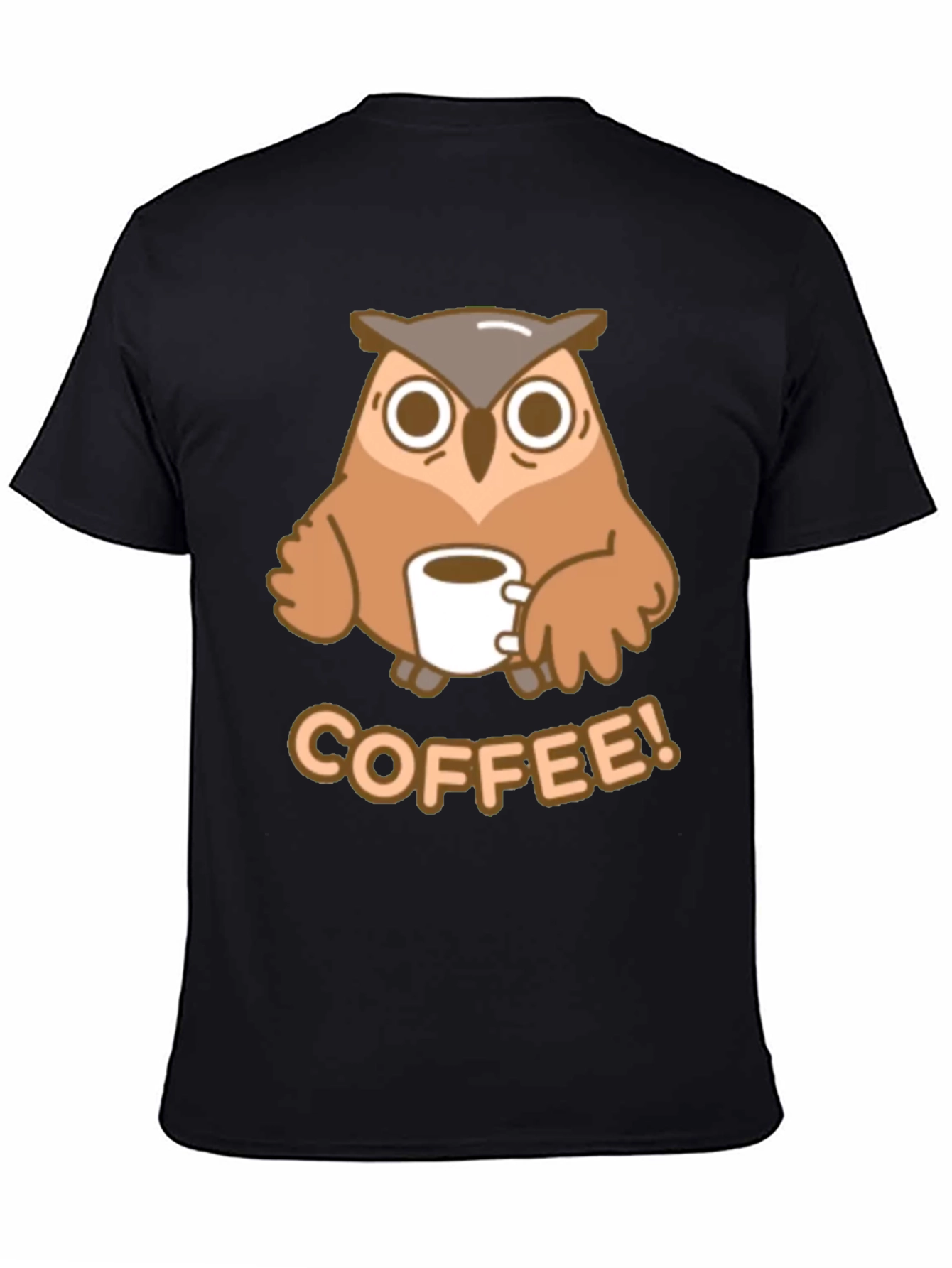 Owl Coffee Lover Tee - Cute Cartoon Design