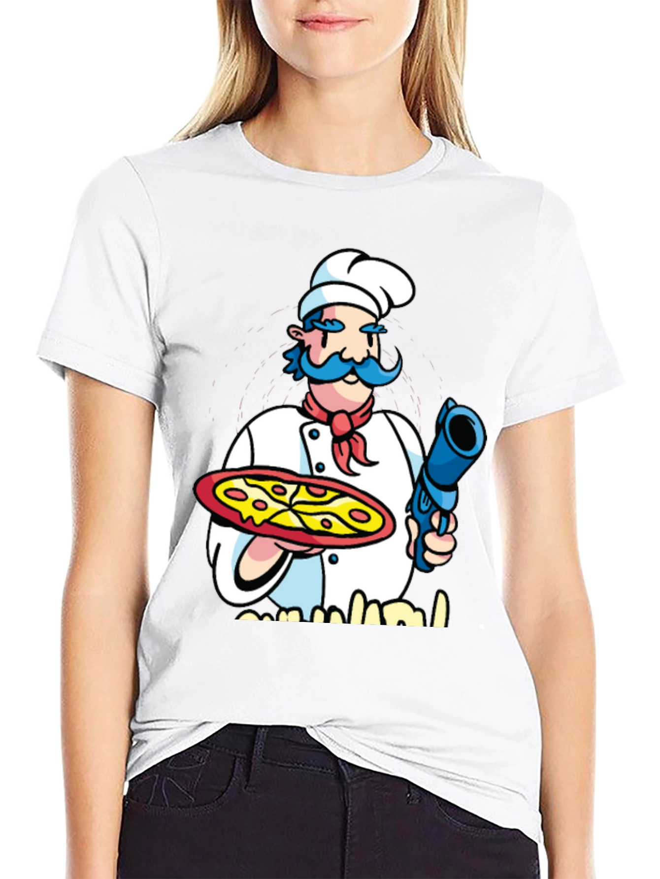 Chef Pizza Gun Graphic T-Shirt