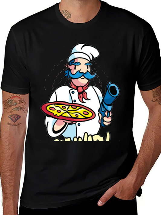 Chef Pizza Gun Graphic T-Shirt