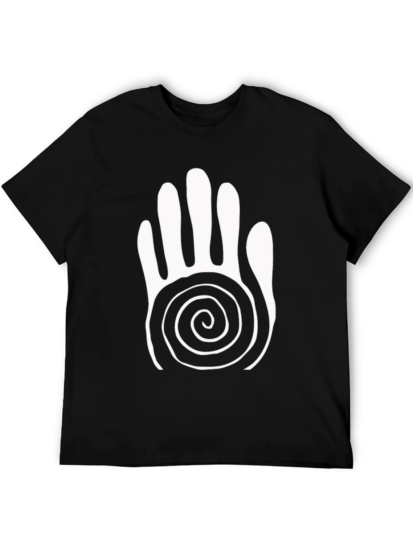 Spiral Hand Graphic Tee - Black Cotton Comfort