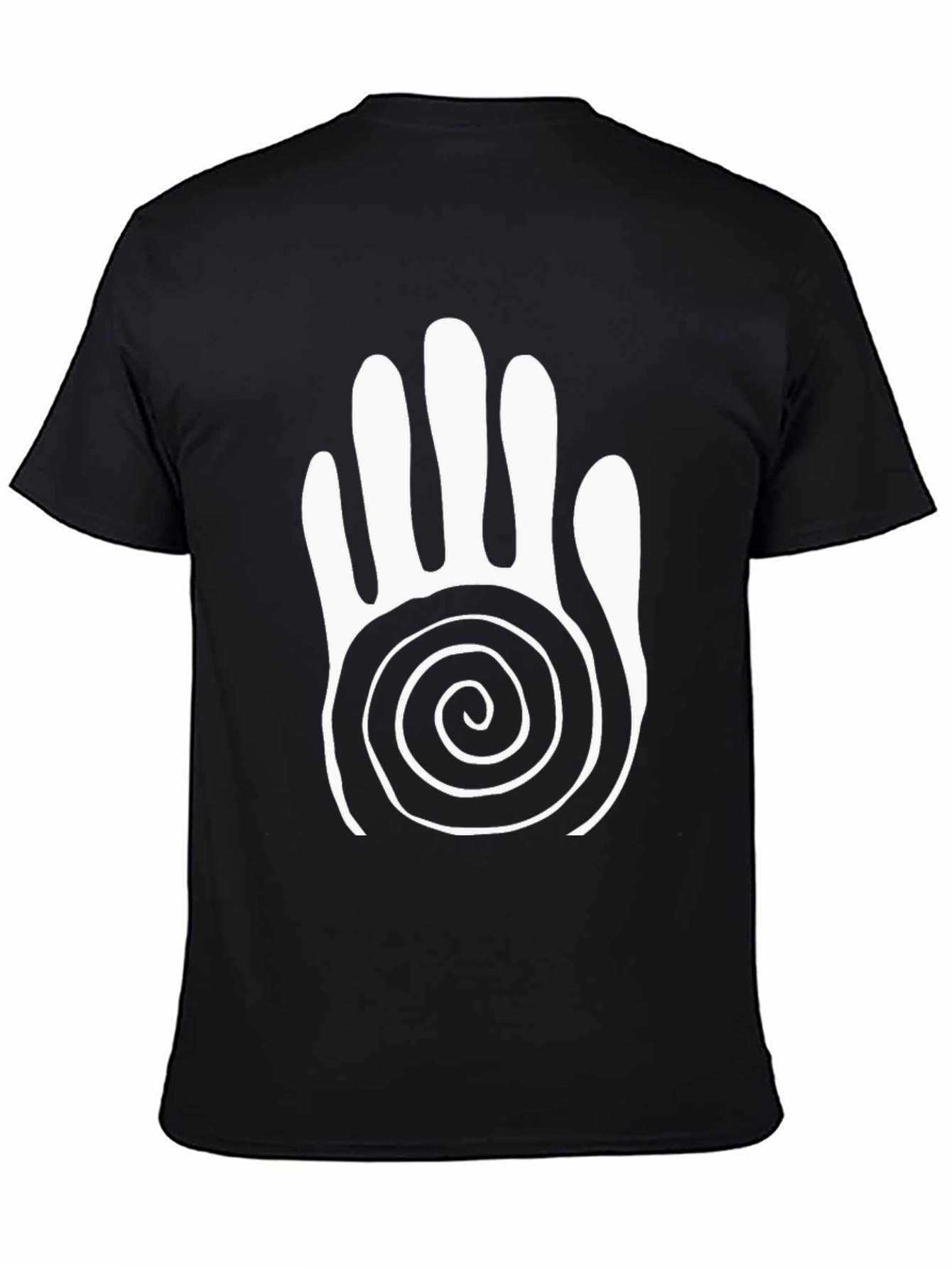 Spiral Hand Graphic Tee - Black Cotton Comfort