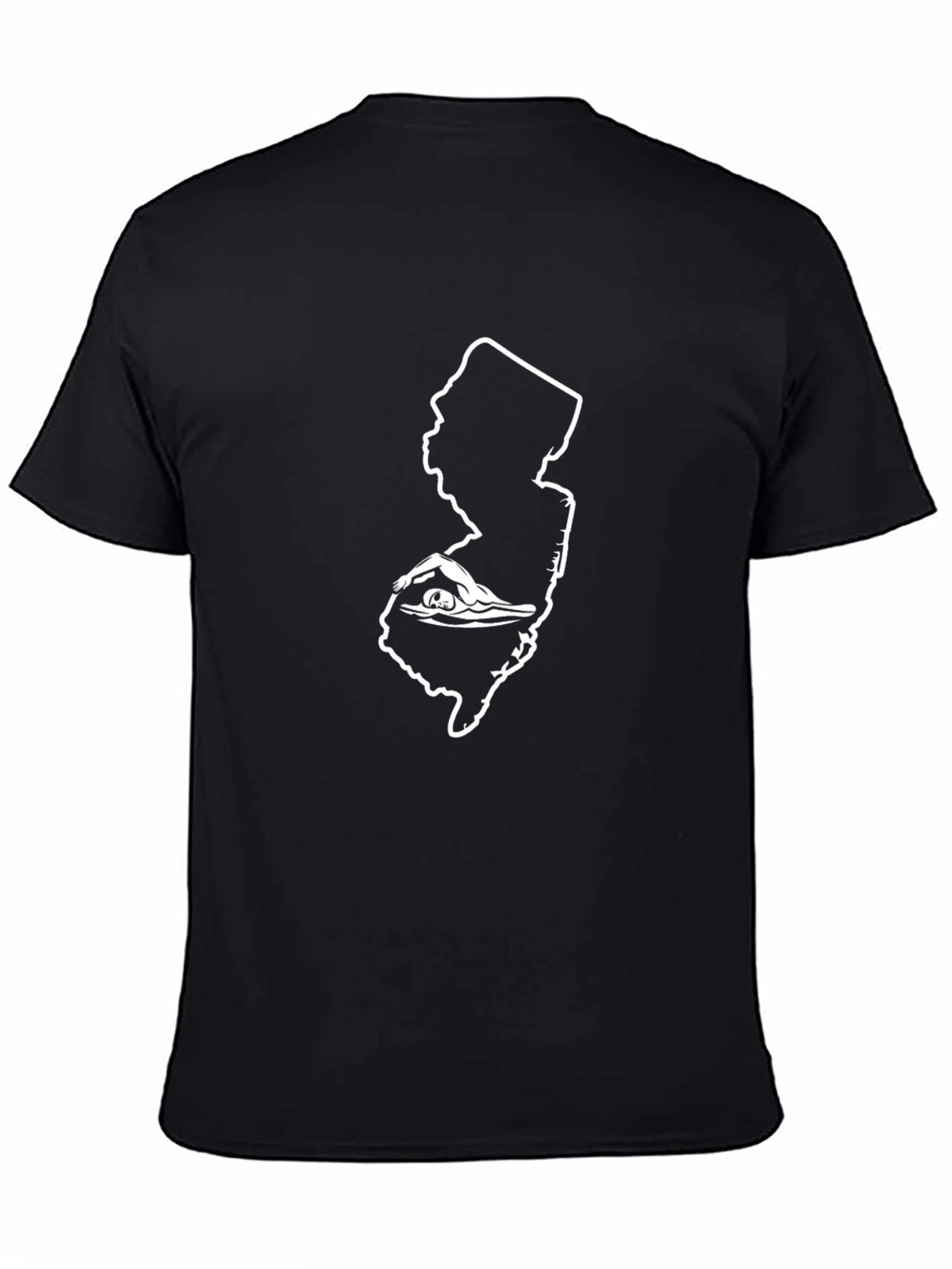 New Jersey Swimmer Silhouette Black T-Shirt