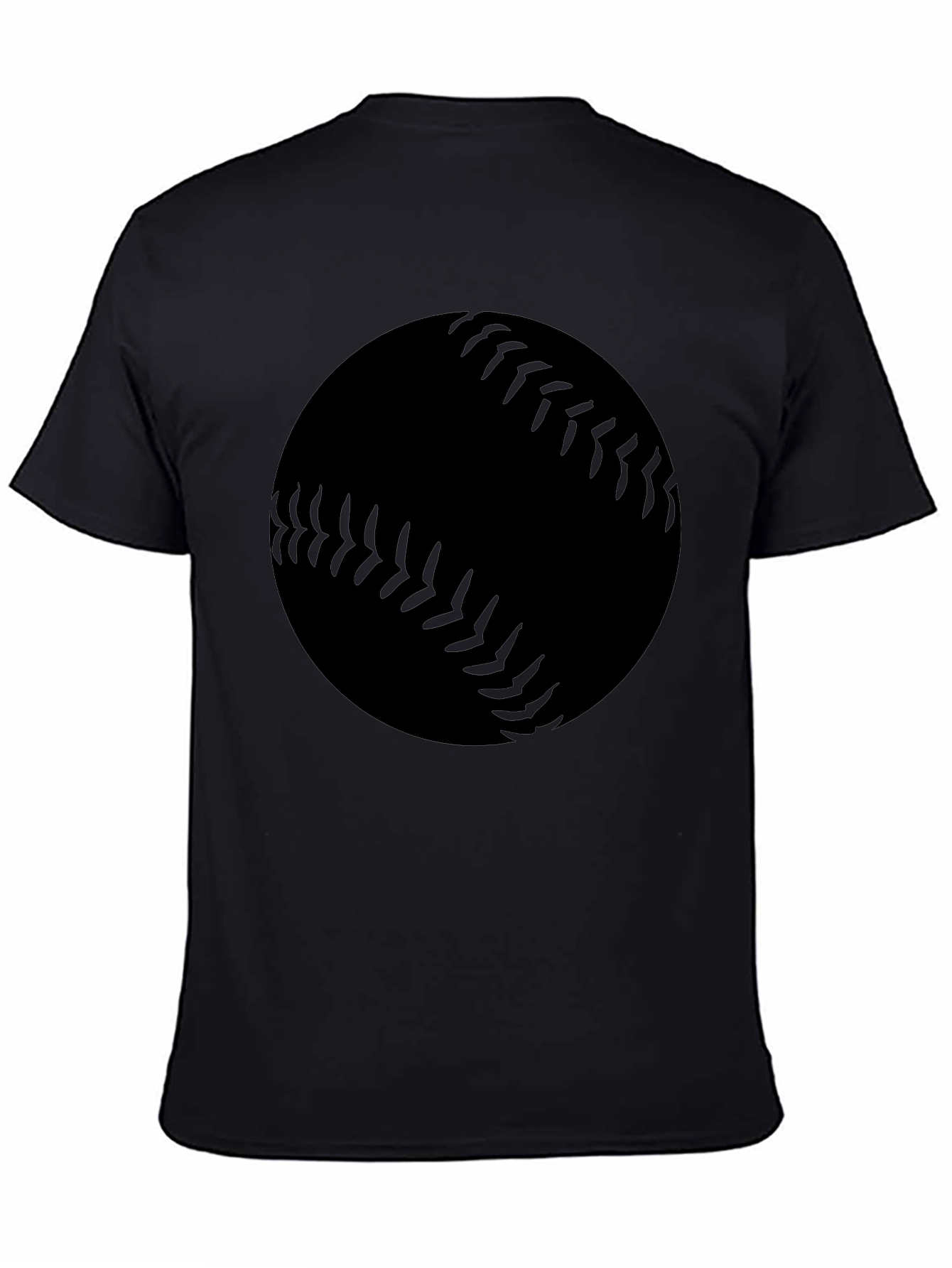 Baseball Graphic Tee - Black Cotton Blend T-Shirt