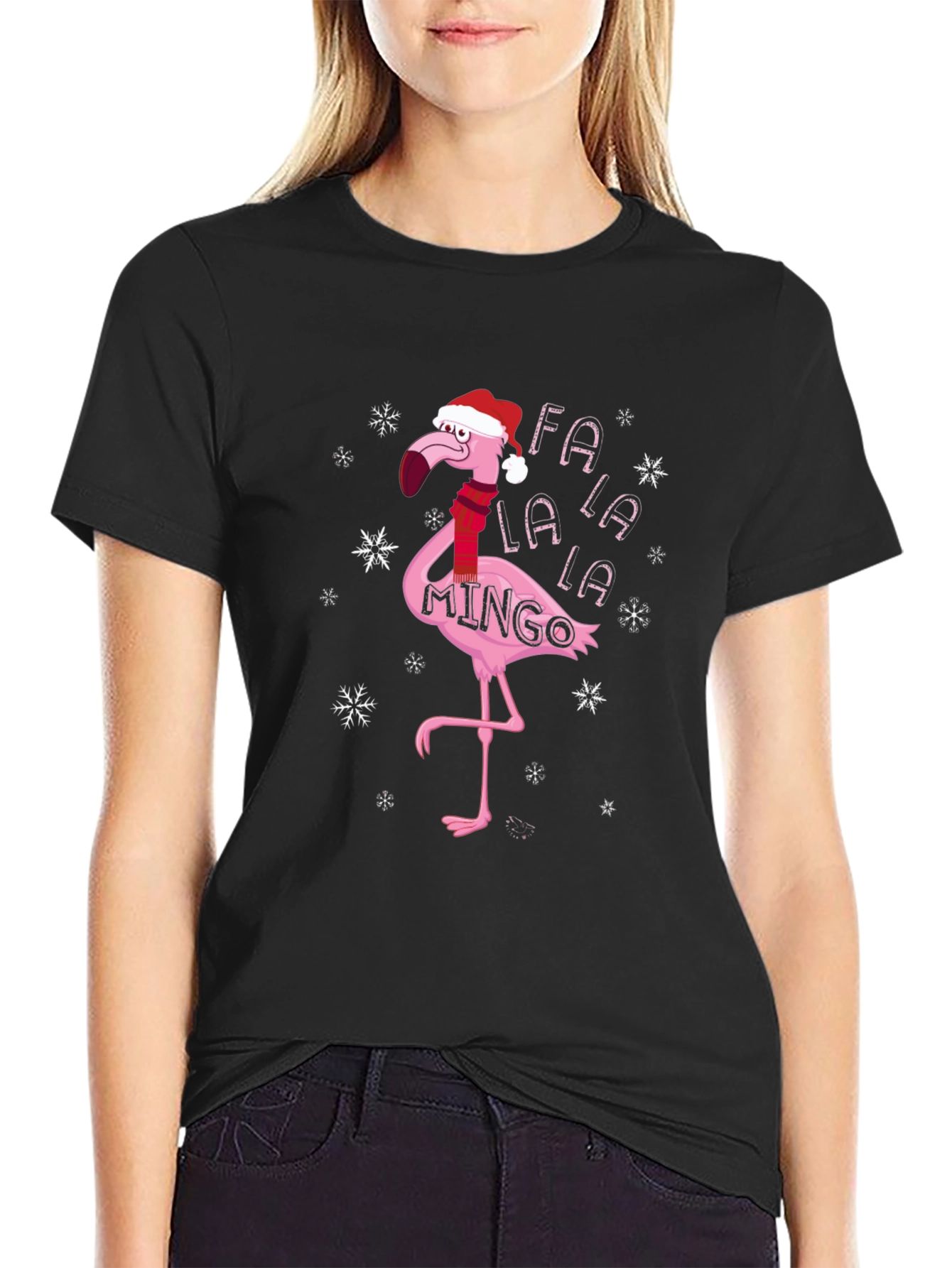 Fa La La Mingo T-Shirt - Christmas Flamingo Tee