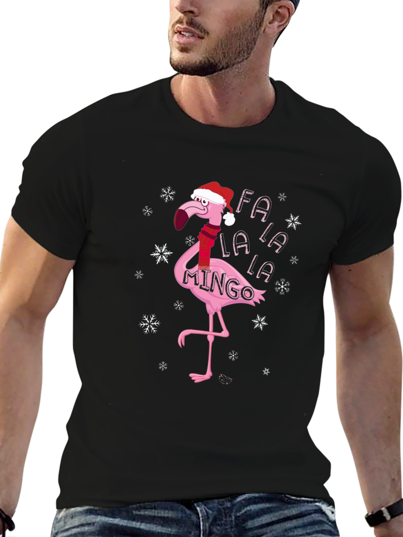 Fa La La Mingo T-Shirt - Christmas Flamingo Tee