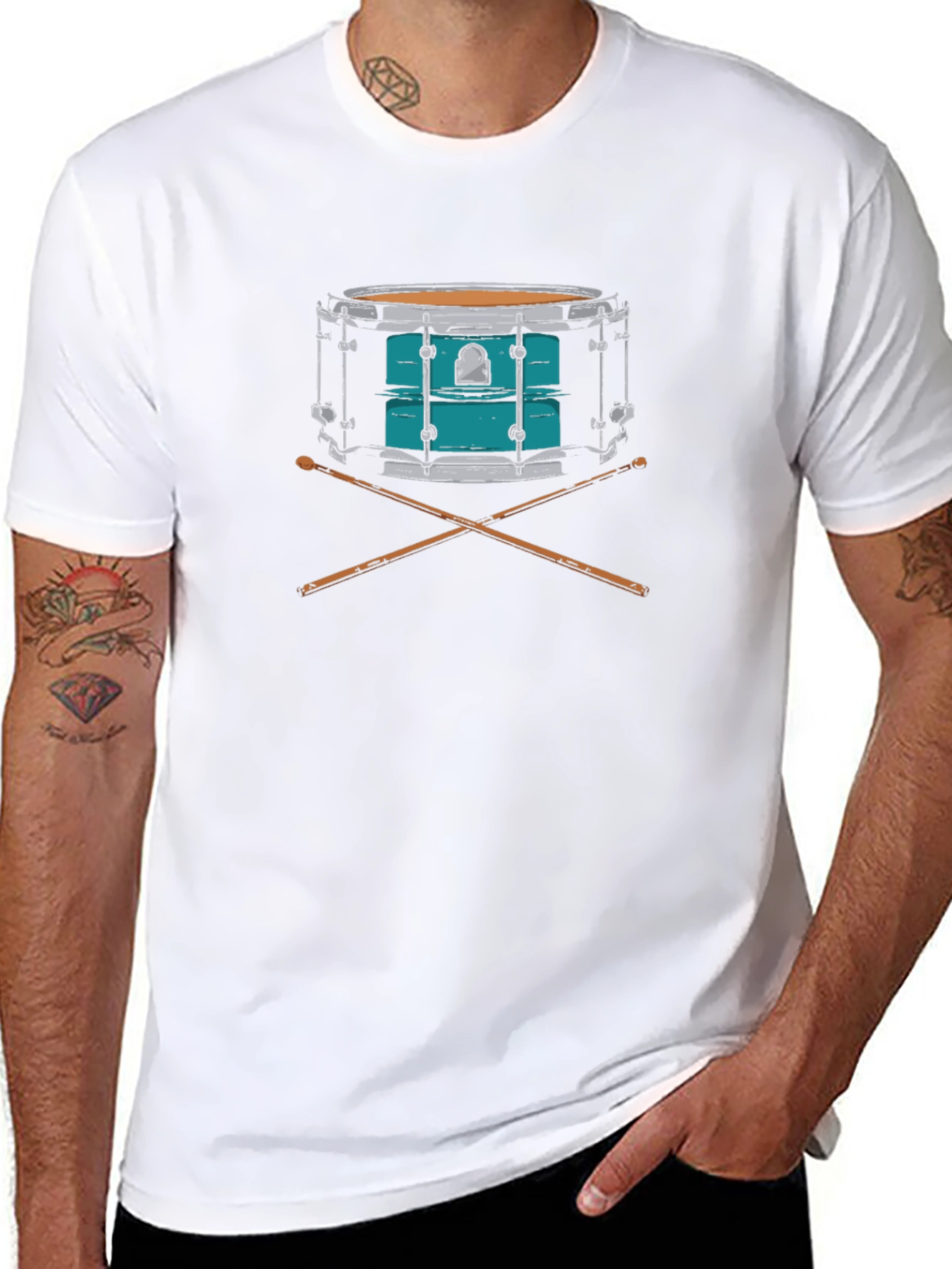 Drum Graphic T-Shirt - Black