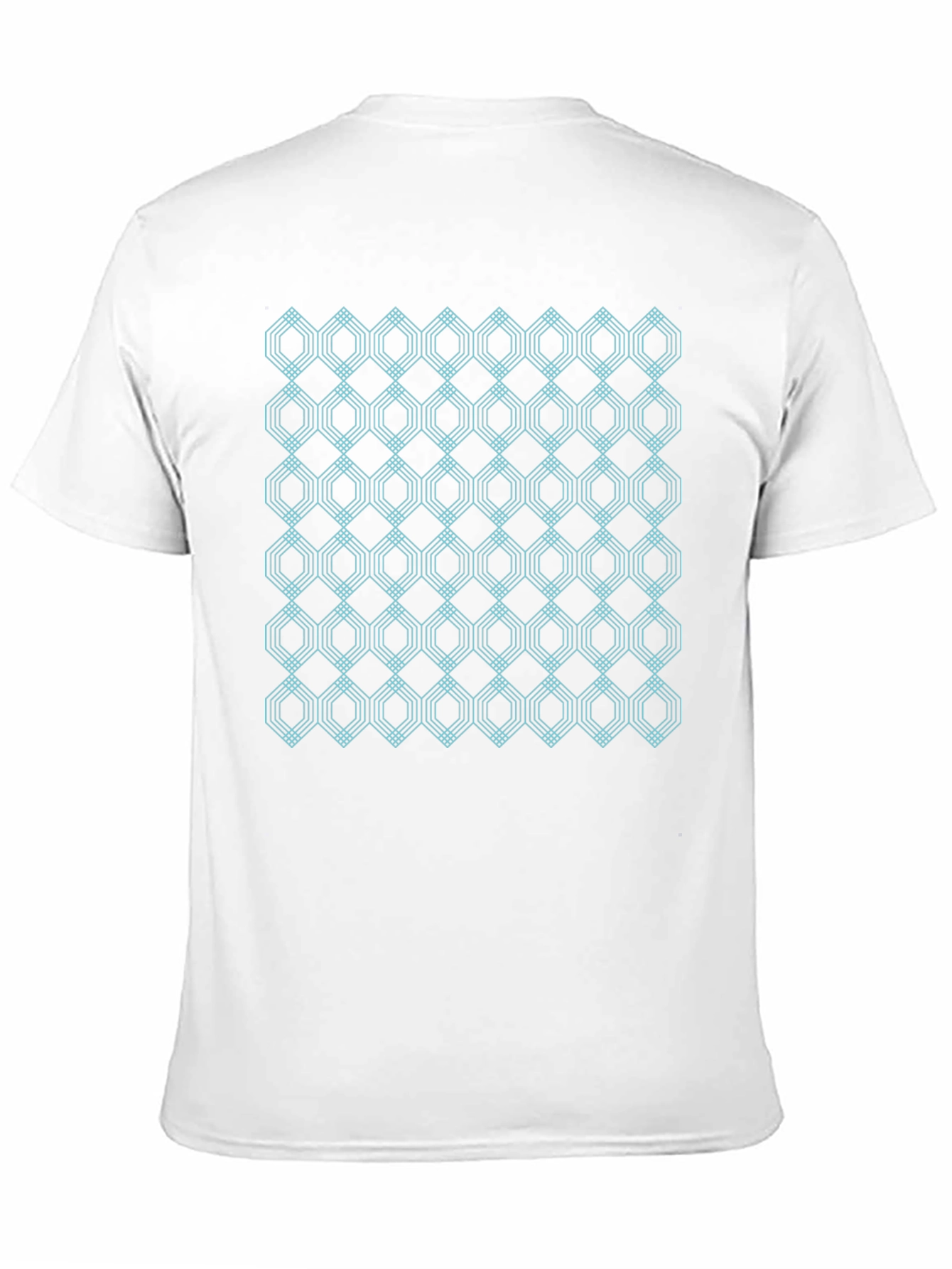 Geometric Hexagon Pattern Black T-Shirt