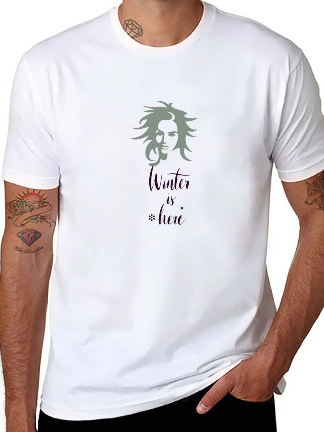Winter is Here Graphic T-Shirt - Black