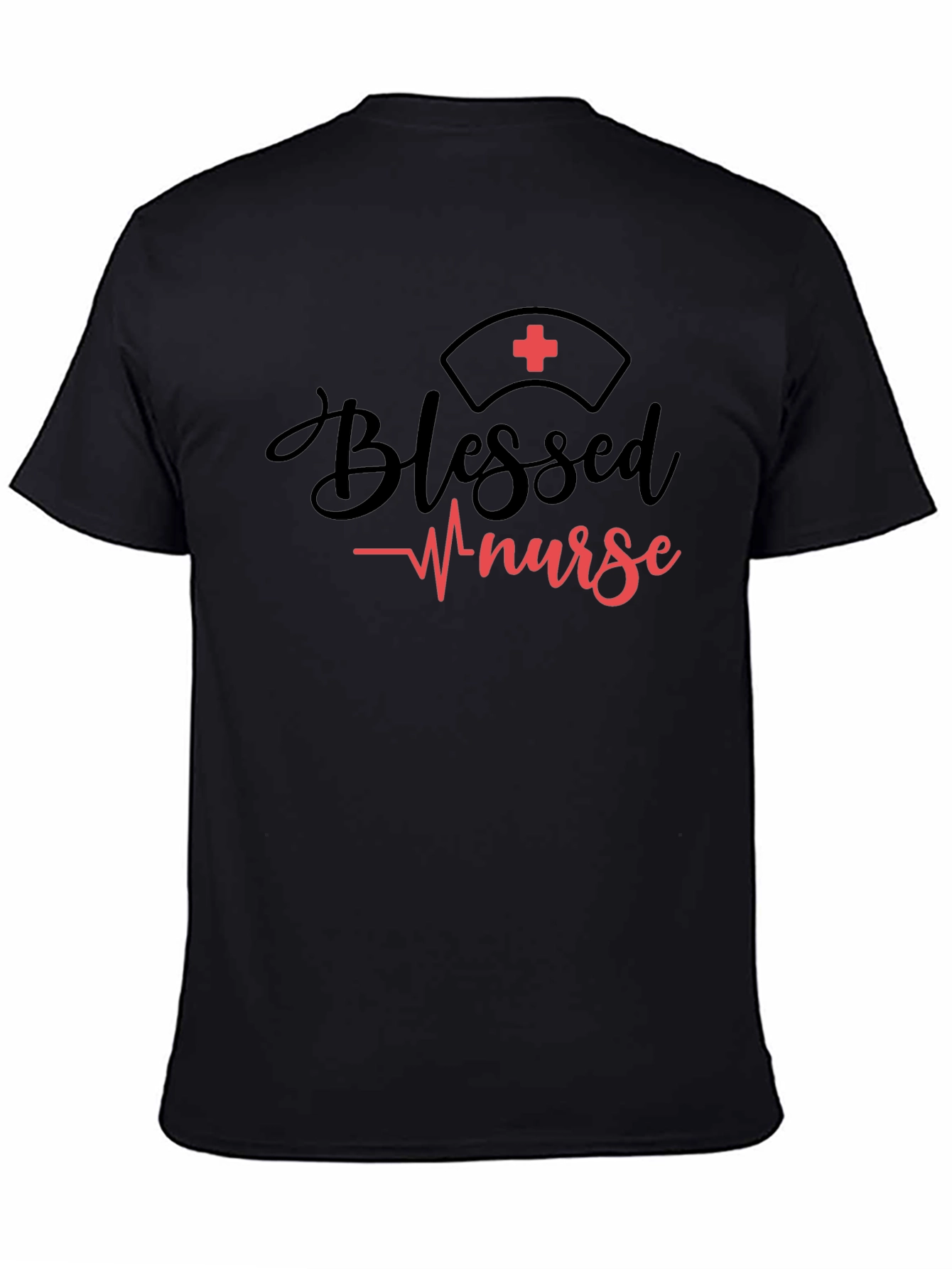 Blessed Nurse Graphic Tee - Black