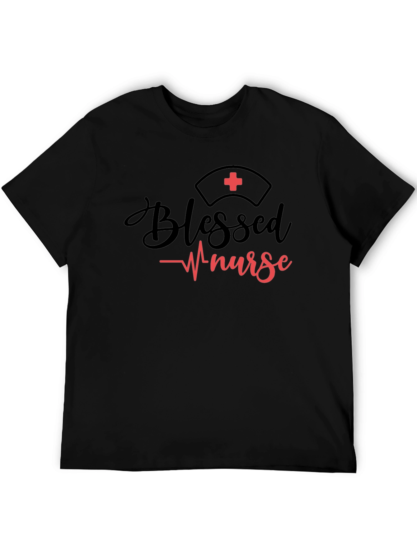 Blessed Nurse Graphic Tee - Black
