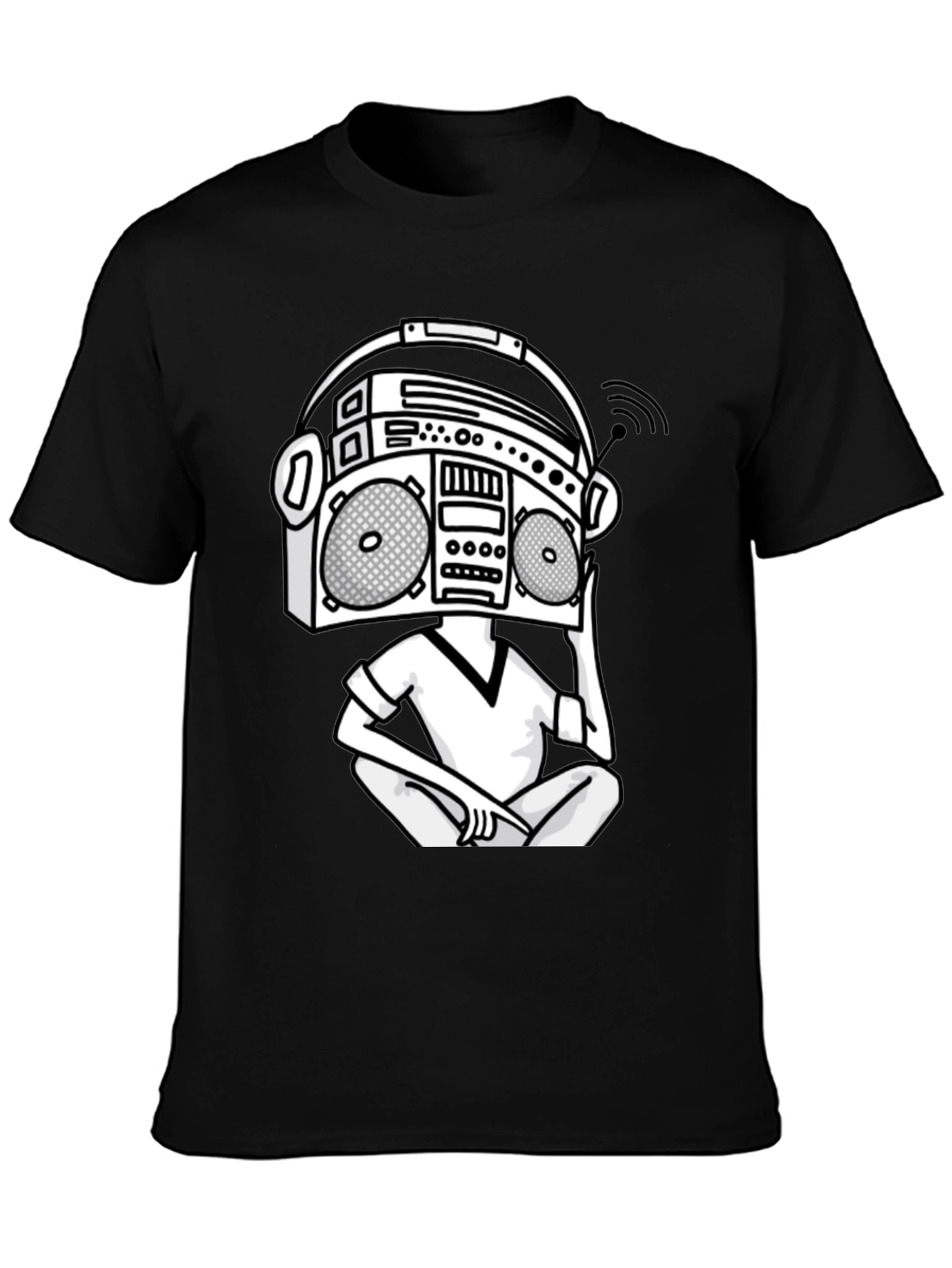 Retro Boombox Head T-Shirt - Classic Hip Hop Style