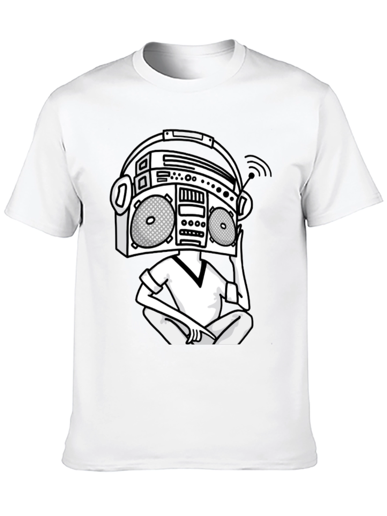 Retro Boombox Head T-Shirt - Classic Hip Hop Style