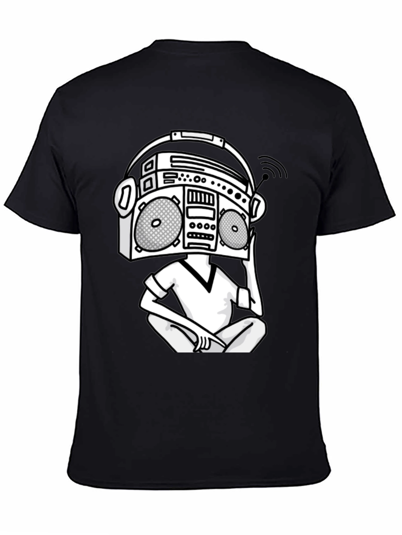 Retro Boombox Head T-Shirt - Classic Hip Hop Style