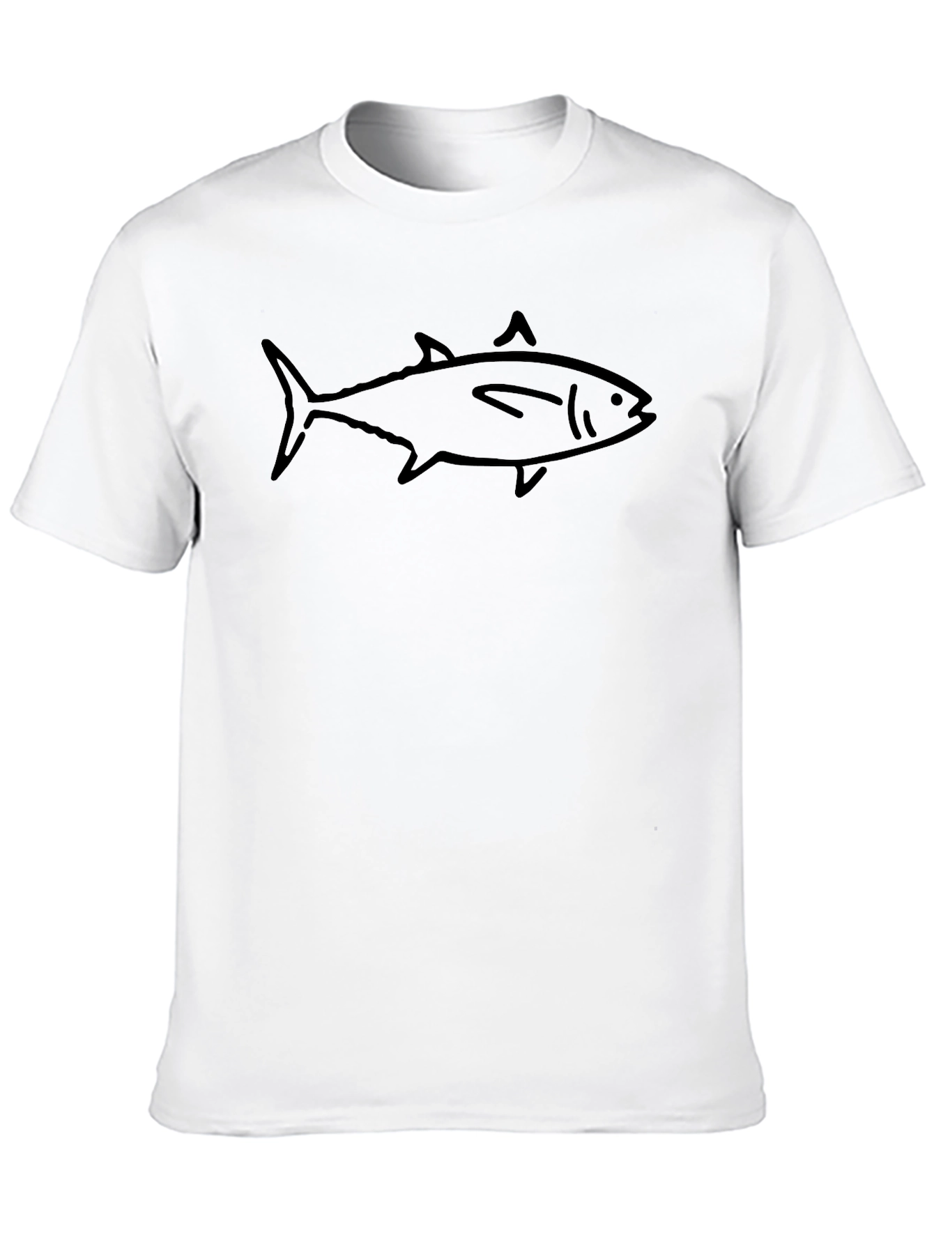 Mens Black T-Shirt - Tuna Fish Graphic Tee