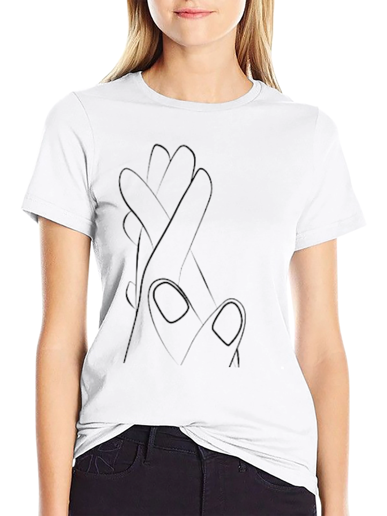 Abstract Hand Gesture Graphic Tee - Modern Art Shirt