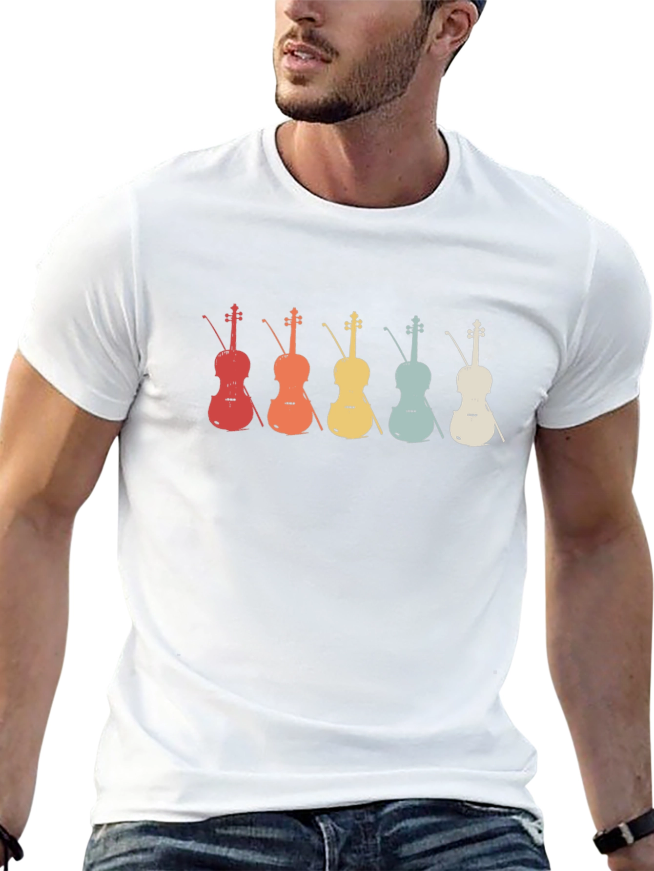 Retro Violin Graphic T-Shirt - Music Lover Tee