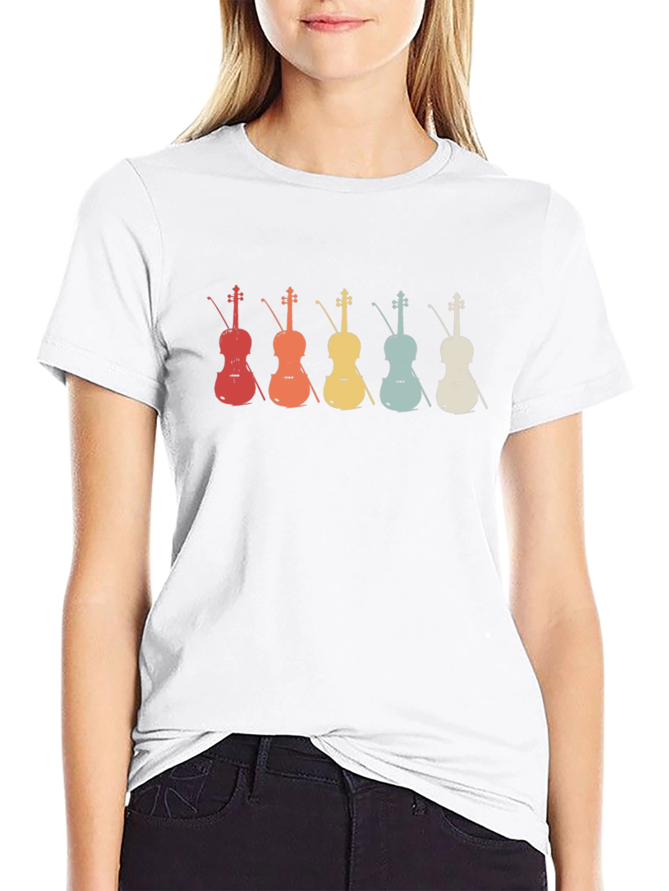 Retro Violin Graphic T-Shirt - Music Lover Tee