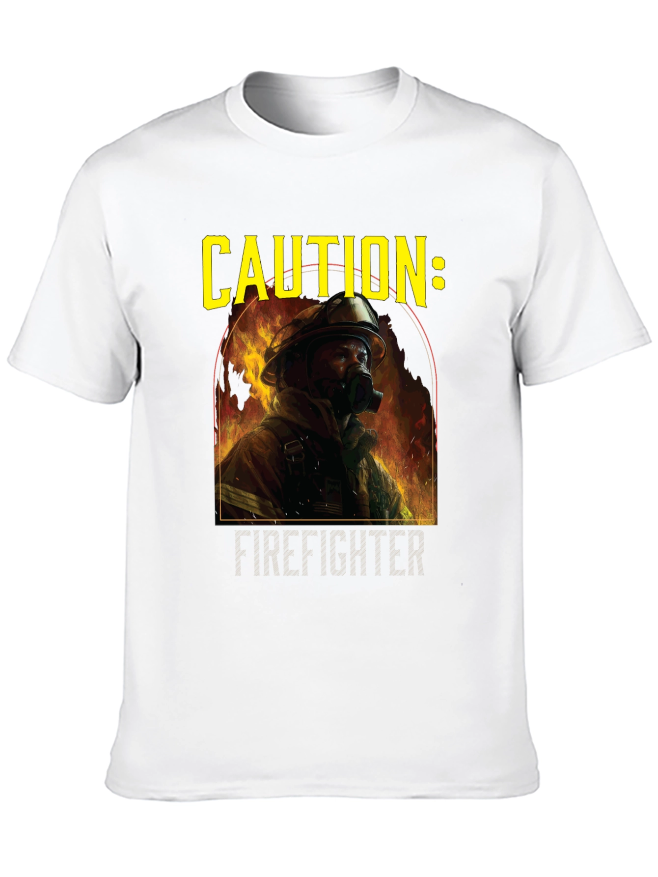 Caution Firefighter Graphic Tee - Black