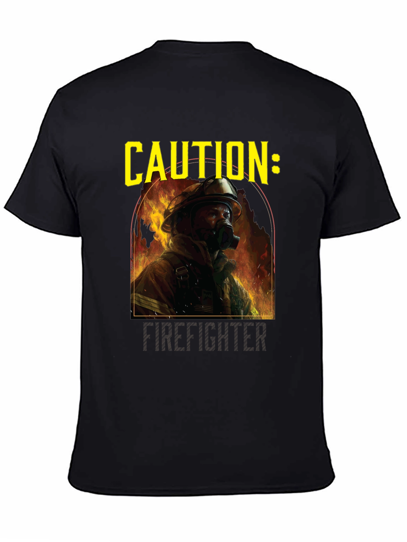 Caution Firefighter Graphic Tee - Black