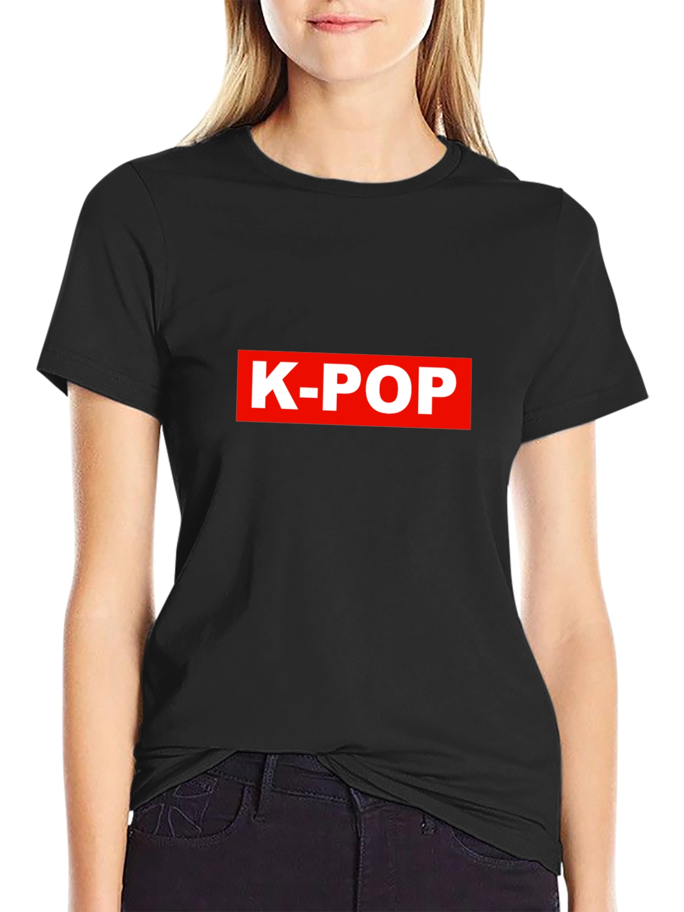 K-Pop Red Logo Black T-Shirt