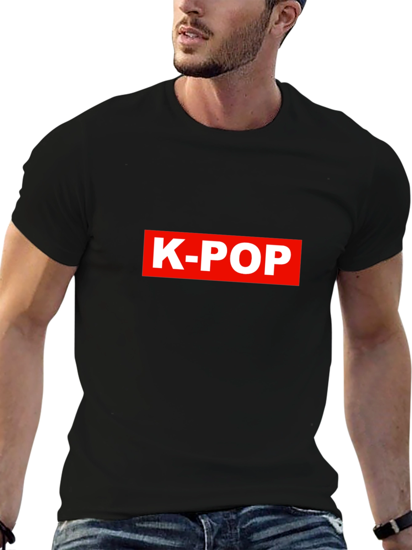 K-Pop Red Logo Black T-Shirt