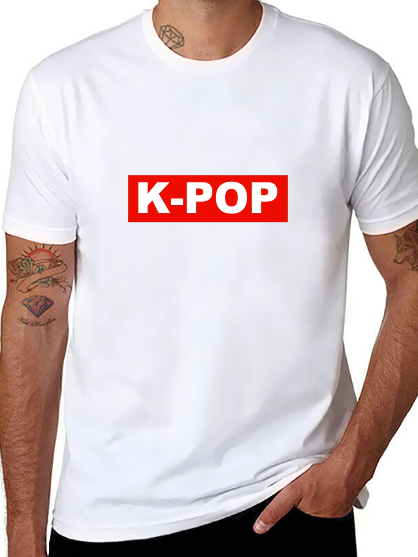 K-Pop Red Logo Black T-Shirt