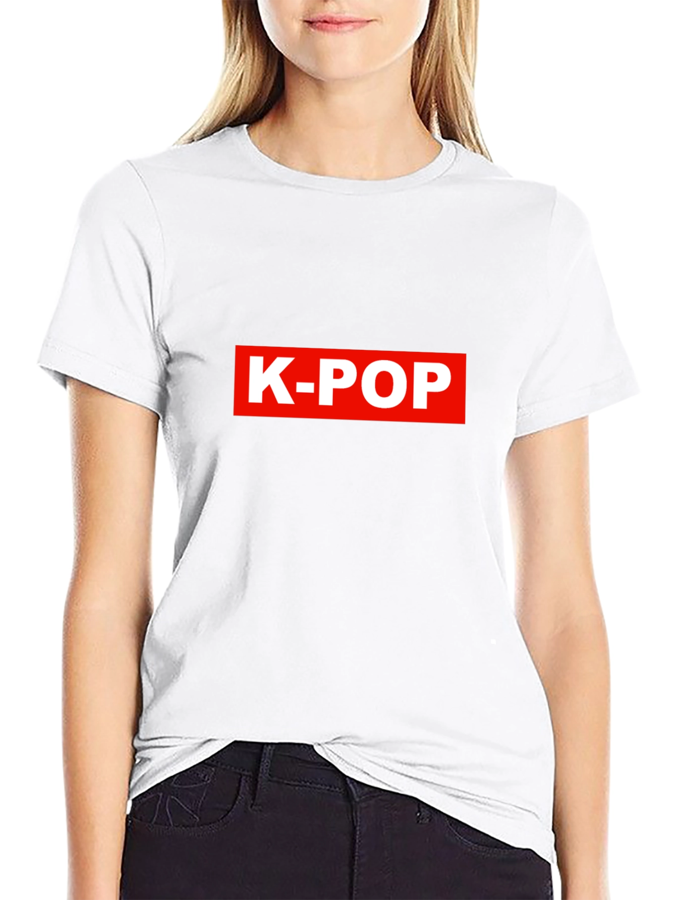 K-Pop Red Logo Black T-Shirt