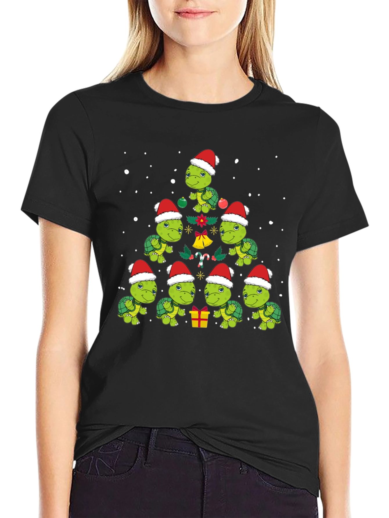 Christmas Turtle T-Shirt Holiday Tee
