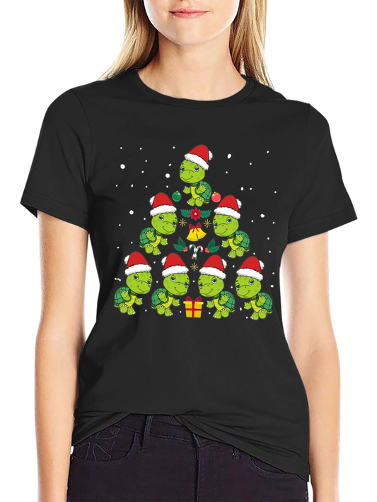 Christmas Turtle T-Shirt Holiday Tee