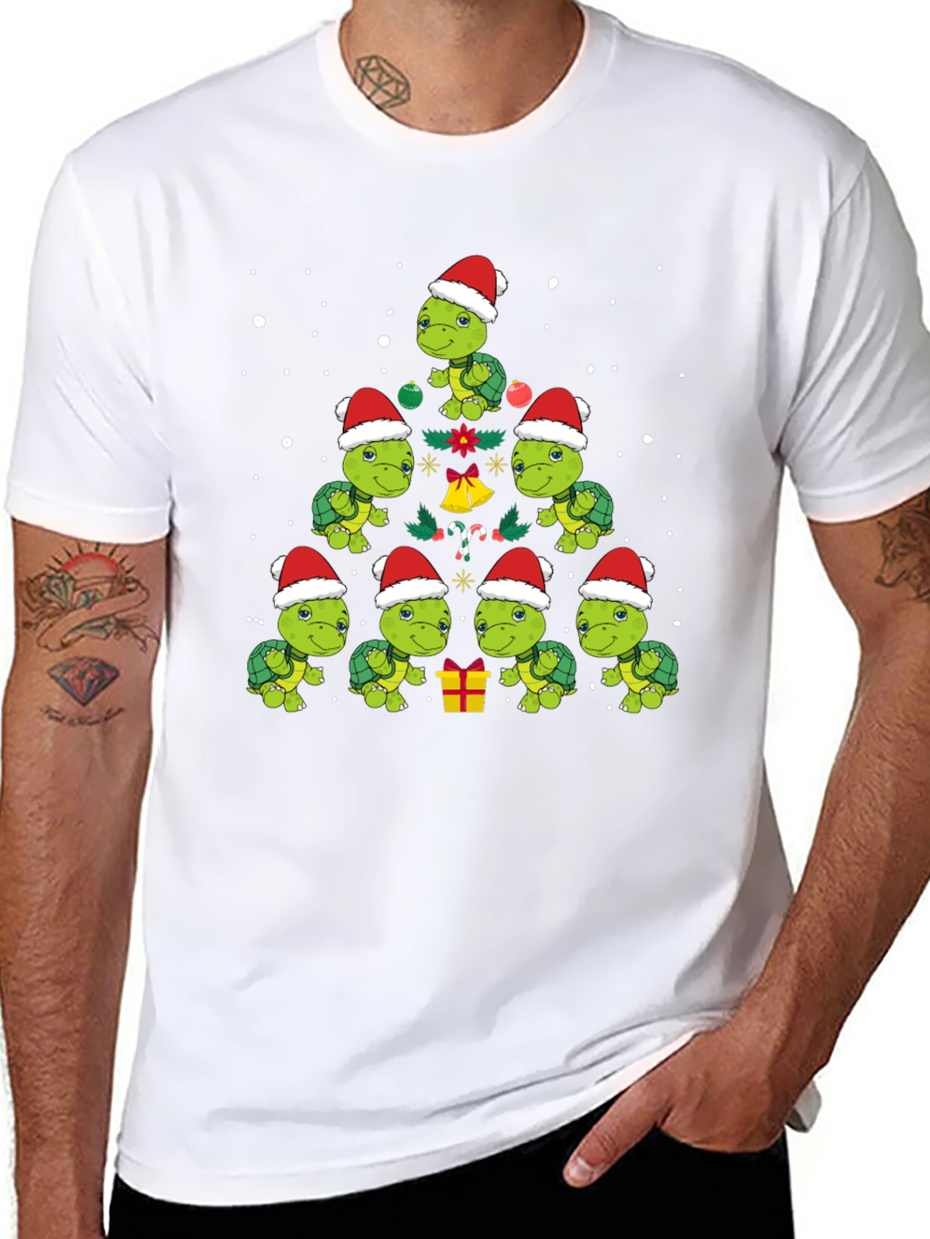 Christmas Turtle T-Shirt Holiday Tee