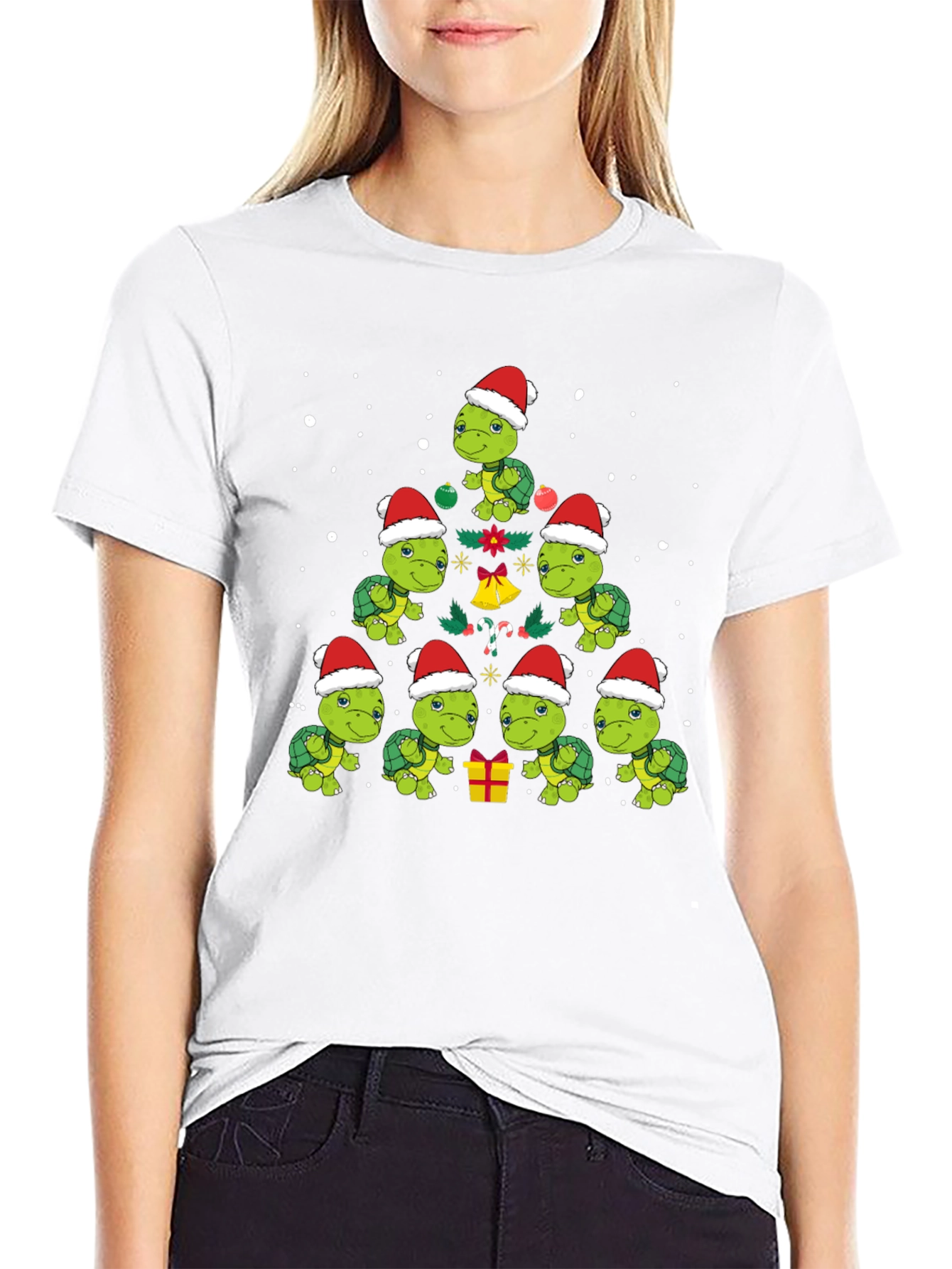 Christmas Turtle T-Shirt Holiday Tee