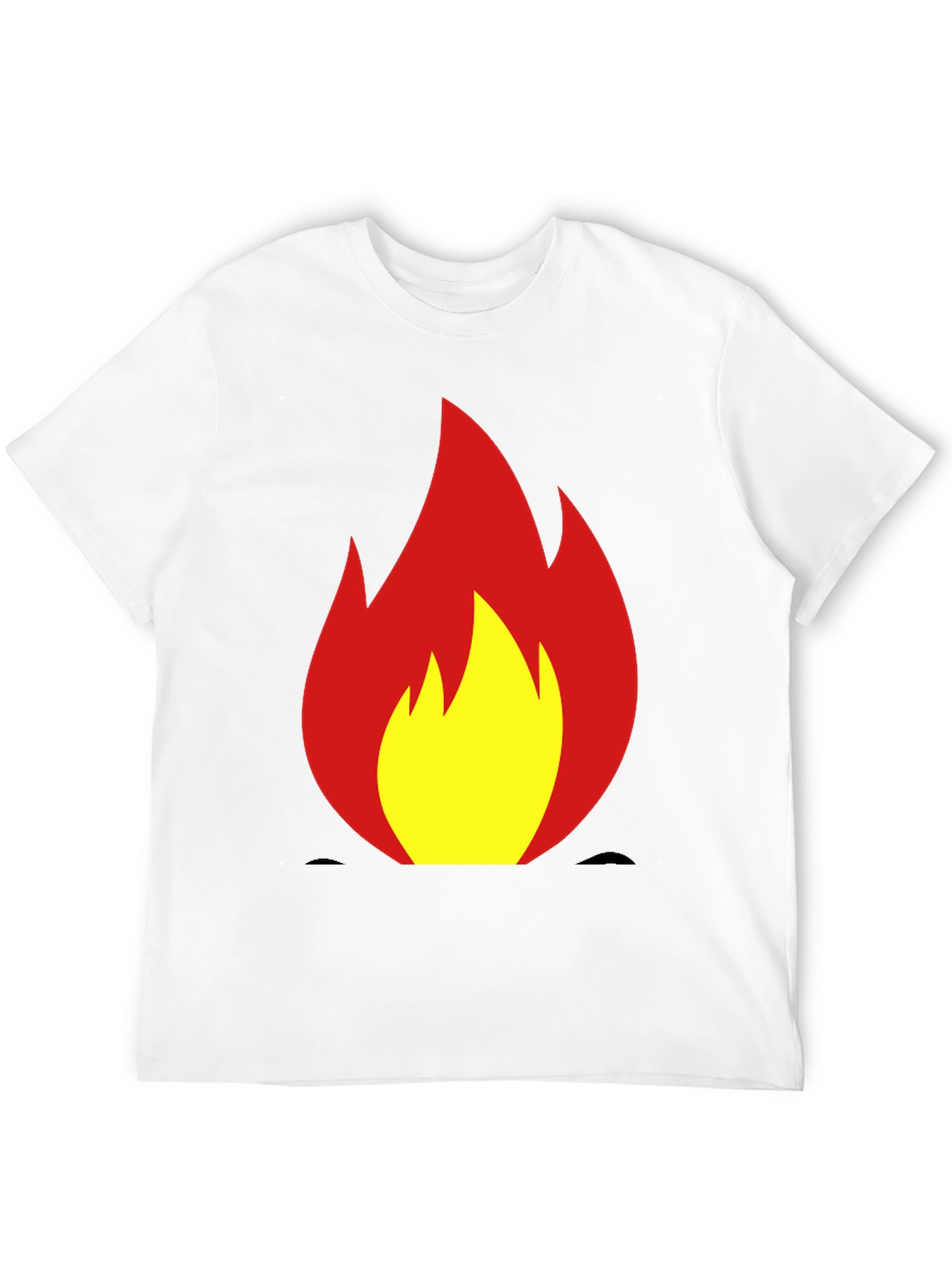 Fiery Flame Graphic Tee - Bold Black T-Shirt