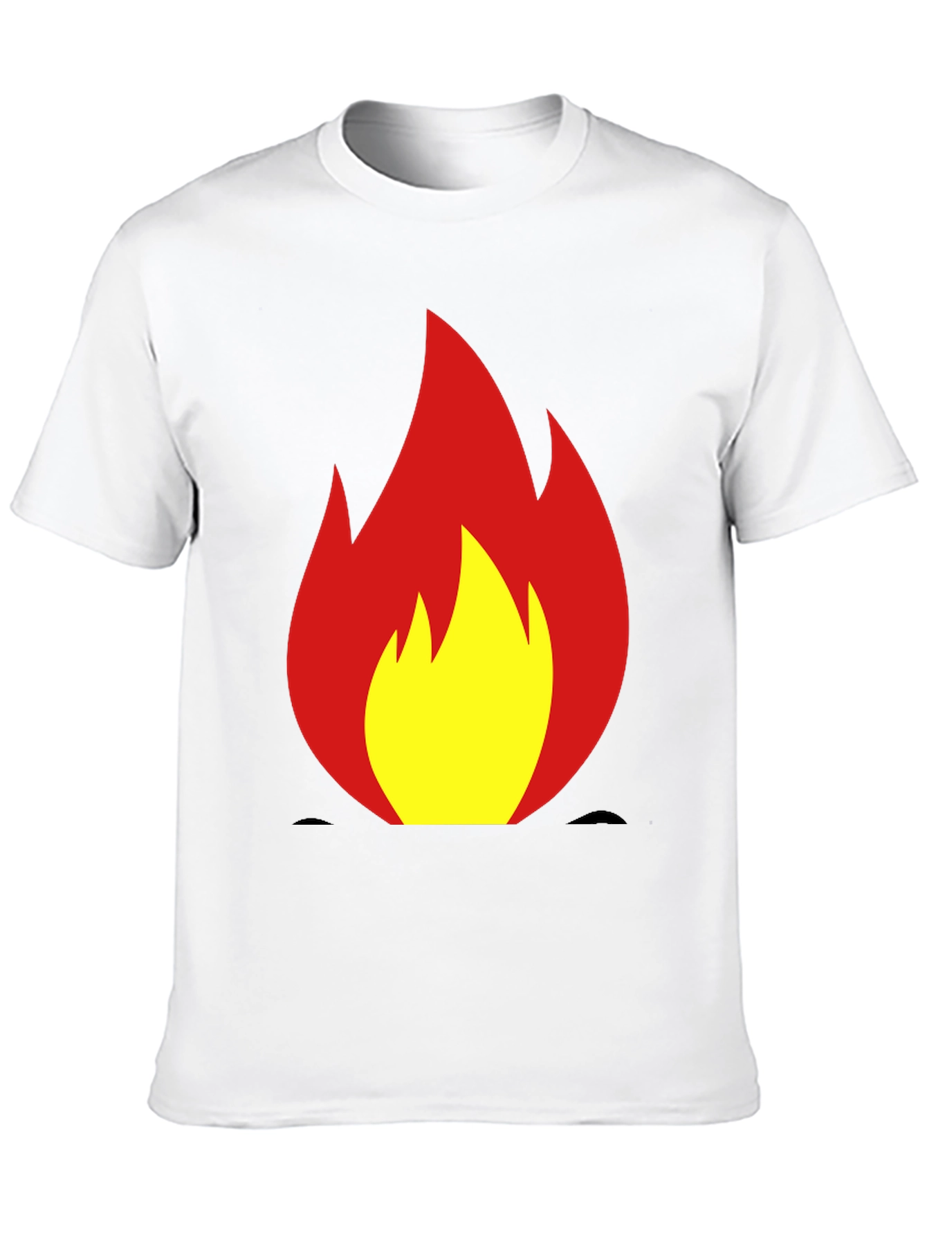 Fiery Flame Graphic Tee - Bold Black T-Shirt