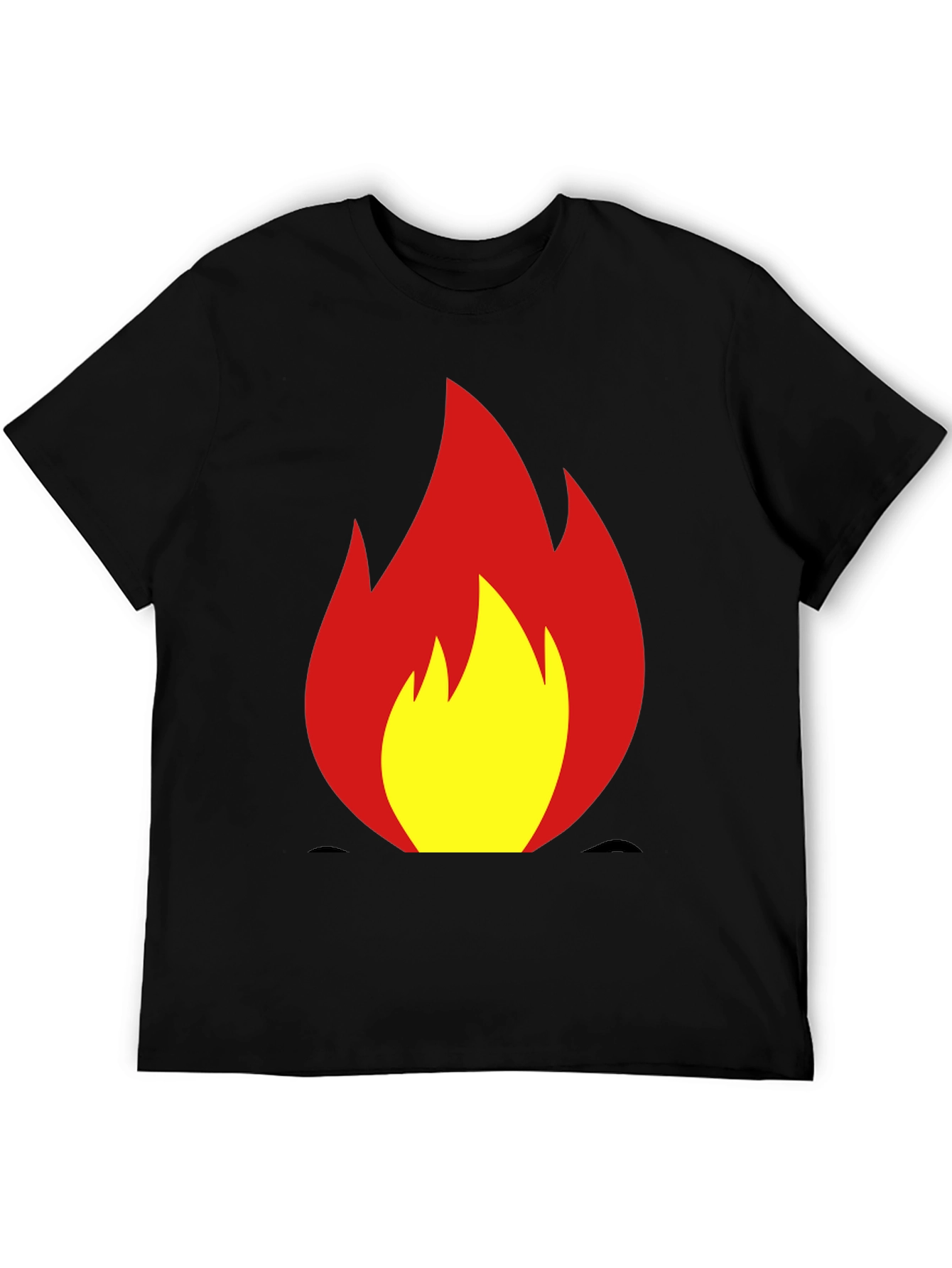 Fiery Flame Graphic Tee - Bold Black T-Shirt