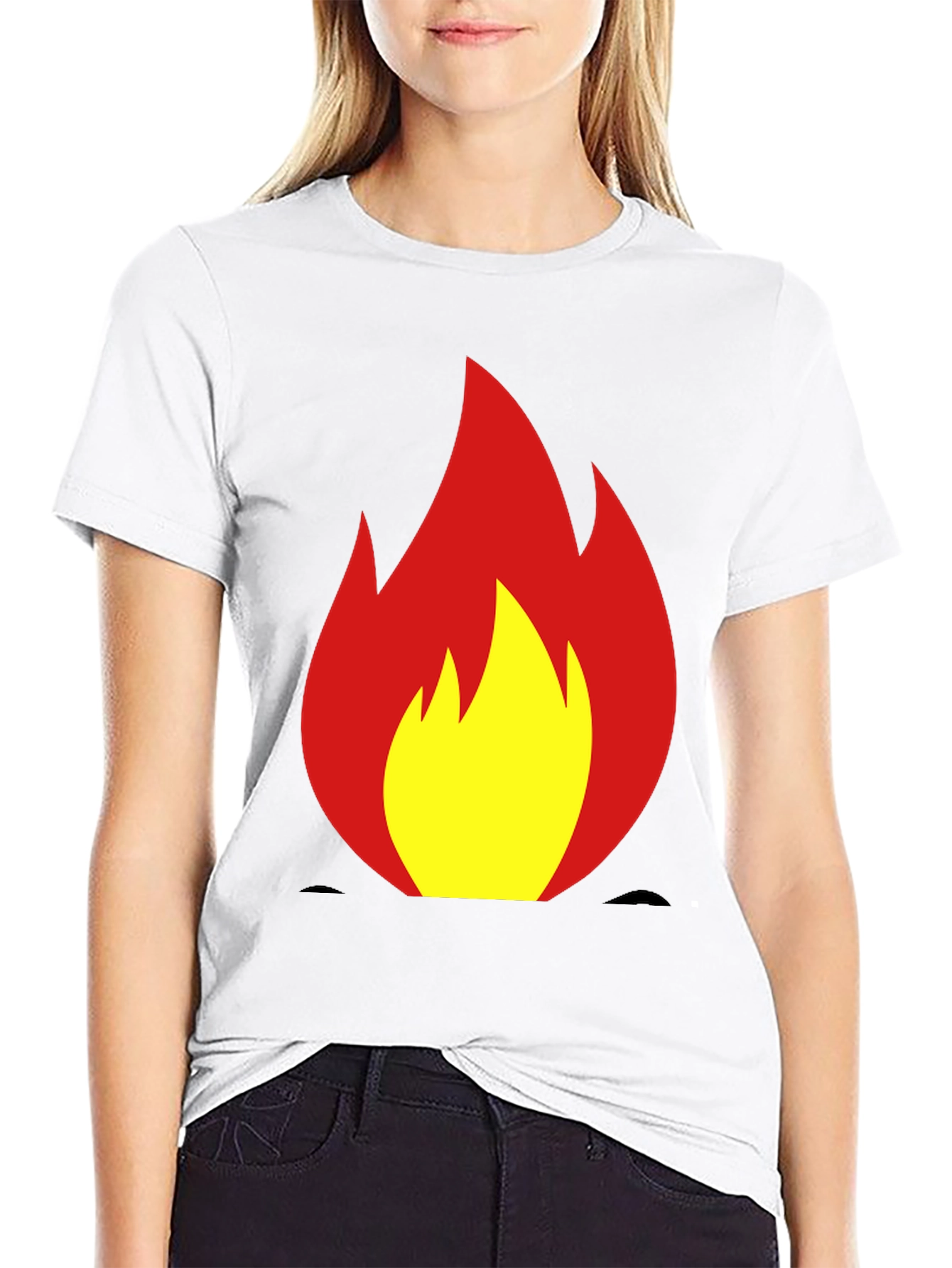 Fiery Flame Graphic Tee - Bold Black T-Shirt