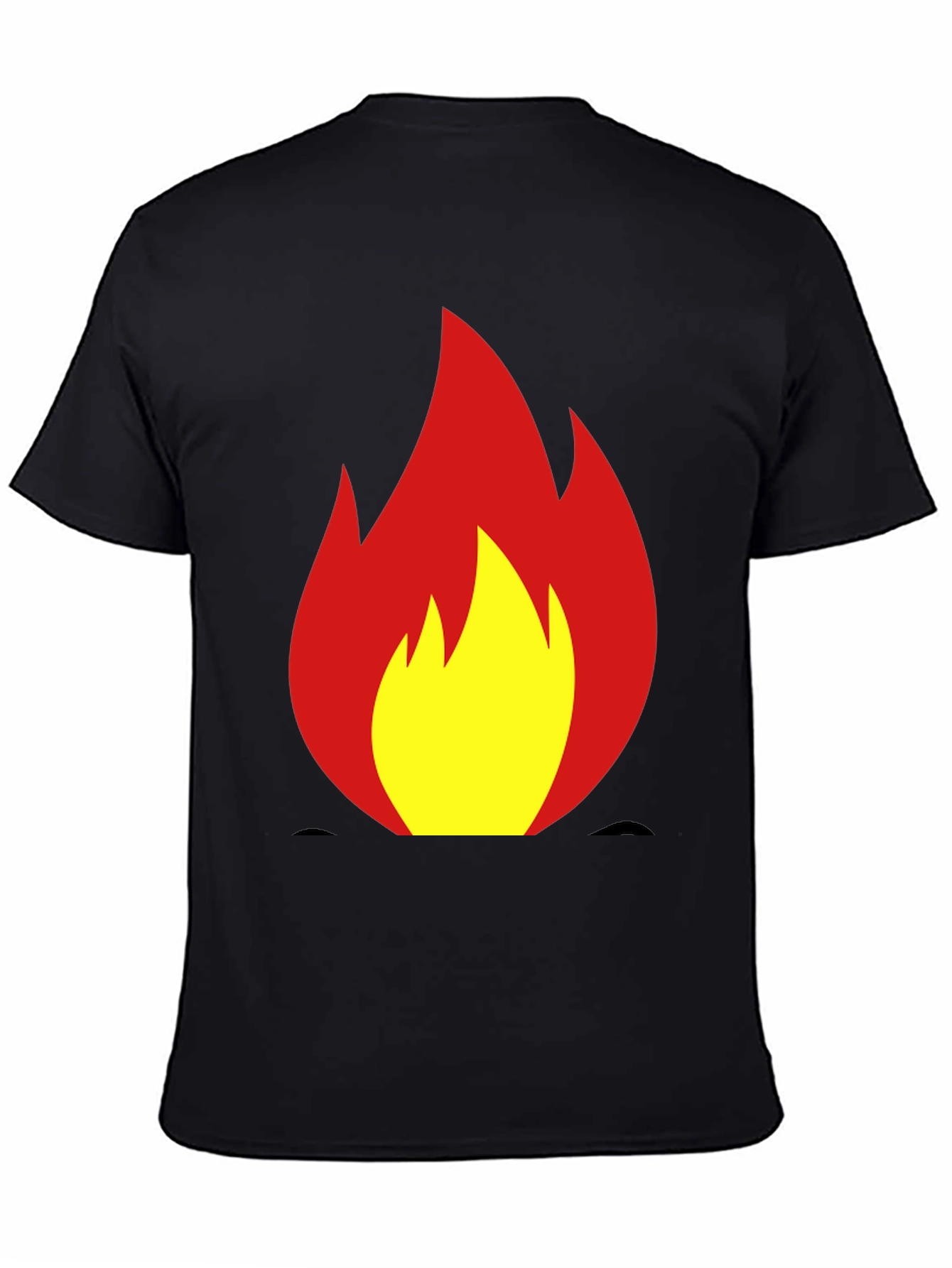 Fiery Flame Graphic Tee - Bold Black T-Shirt