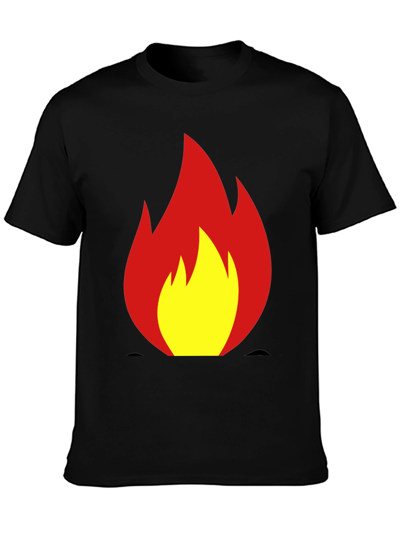 Fiery Flame Graphic Tee - Bold Black T-Shirt