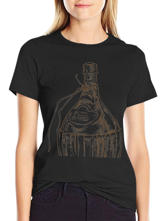 Wine Bottle Graphic Tee - Unique Design