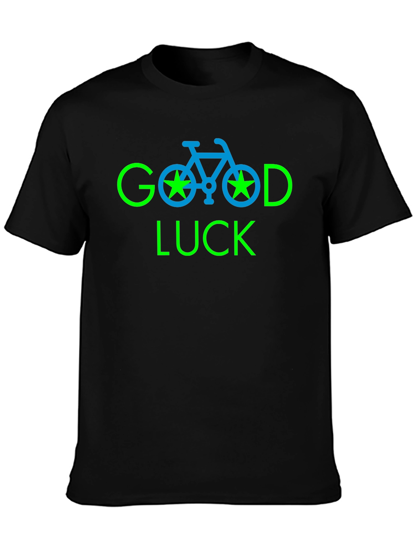 Good Luck Bicycle Graphic Tee - Black