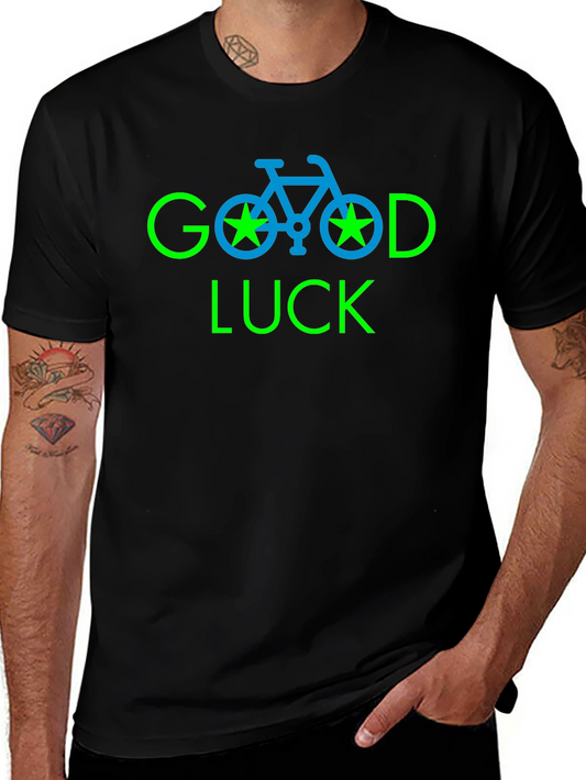 Good Luck Bicycle Graphic Tee - Black