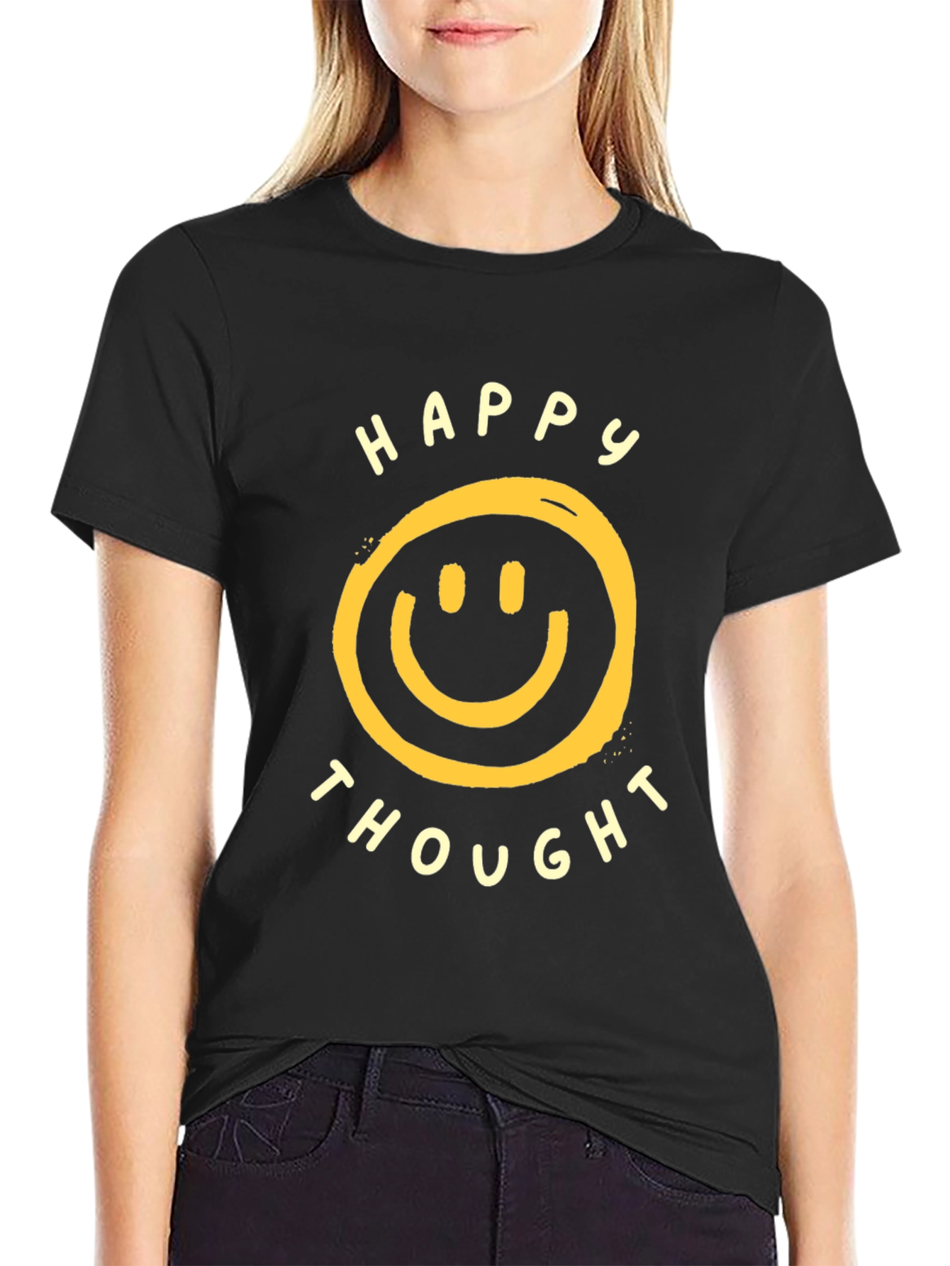 Happy Thought Graphic Tee - Black