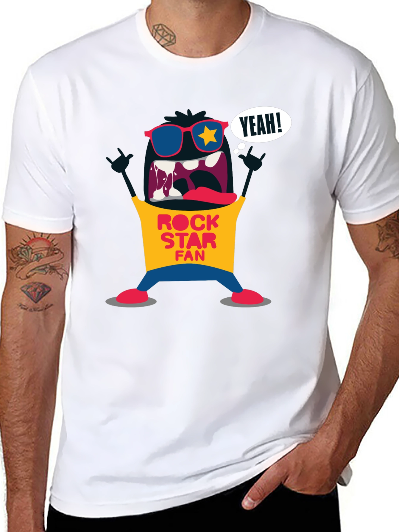 Rock Star Fan Graphic T-Shirt - Black