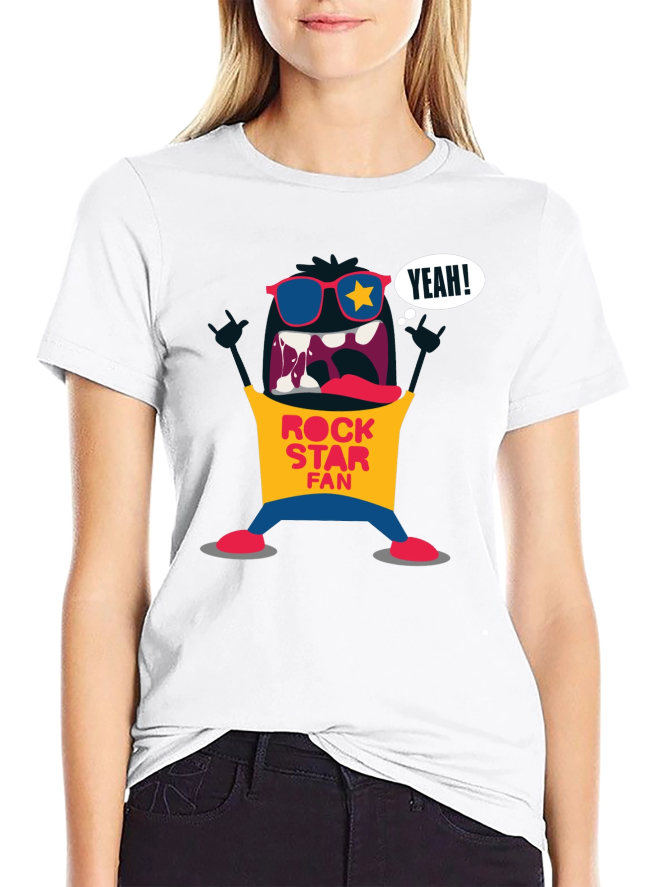 Rock Star Fan Graphic T-Shirt - Black